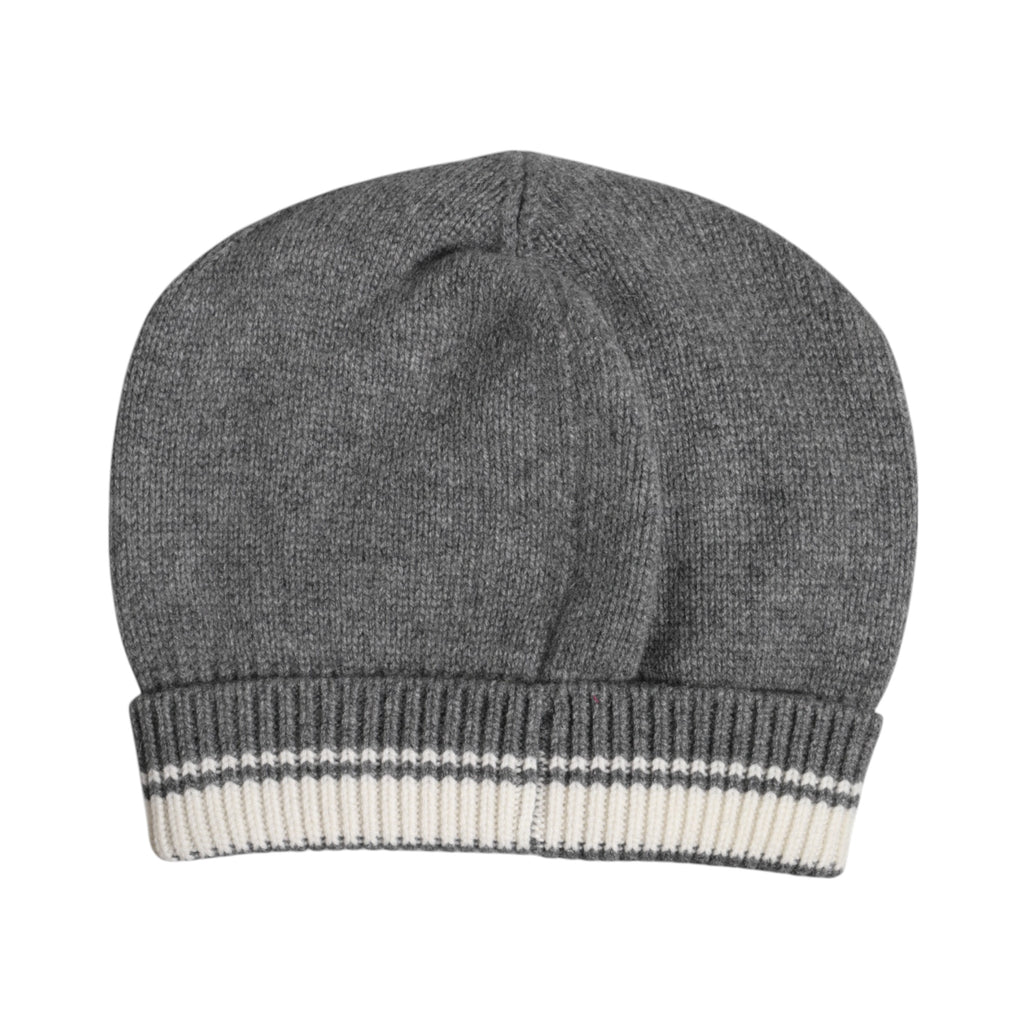 Graue Kaschmir-Strickmütze für den Winter