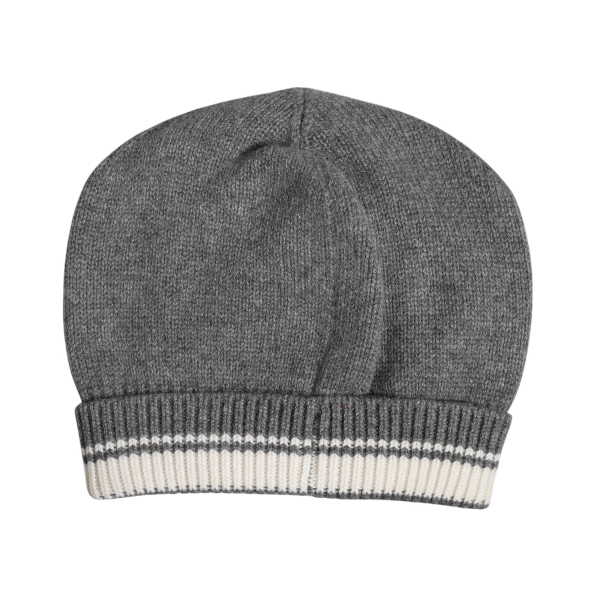 Graue Kaschmir-Strickmütze für den Winter