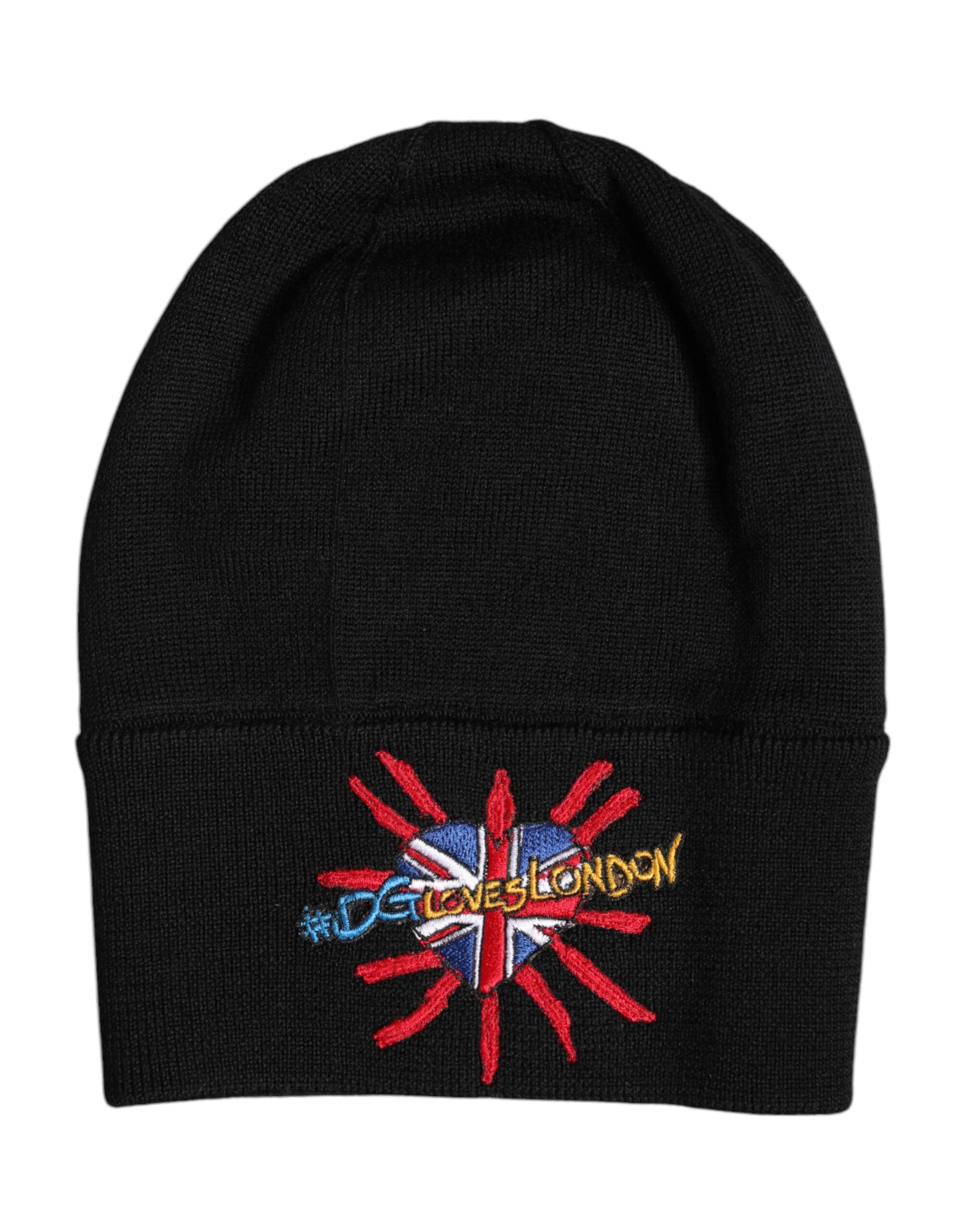 Schwarze #DGLOVESLONDON Strickmütze
