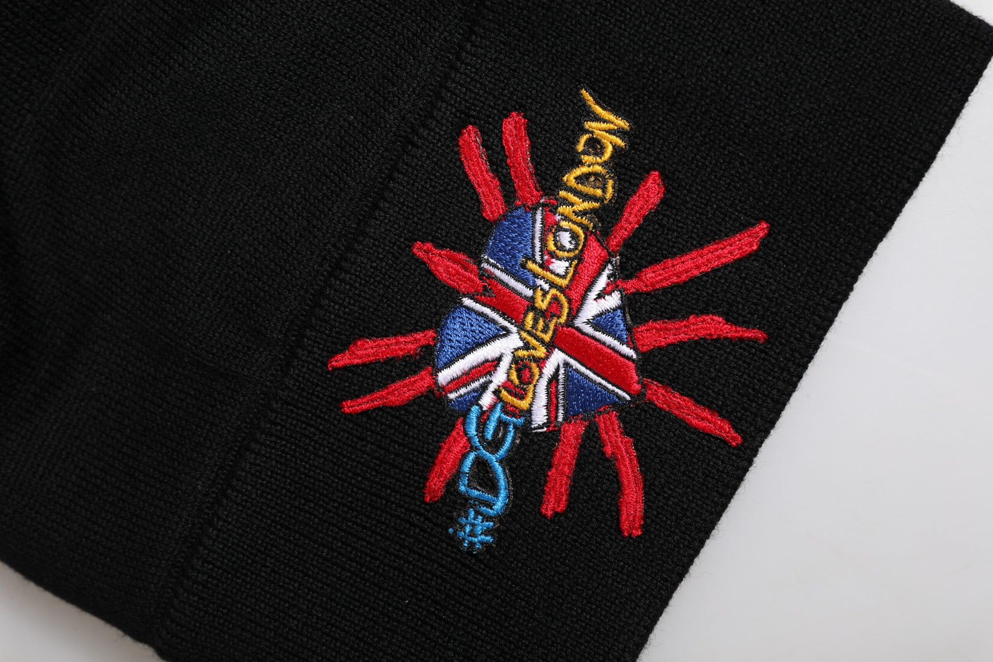 Schwarze #DGLOVESLONDON Strickmütze