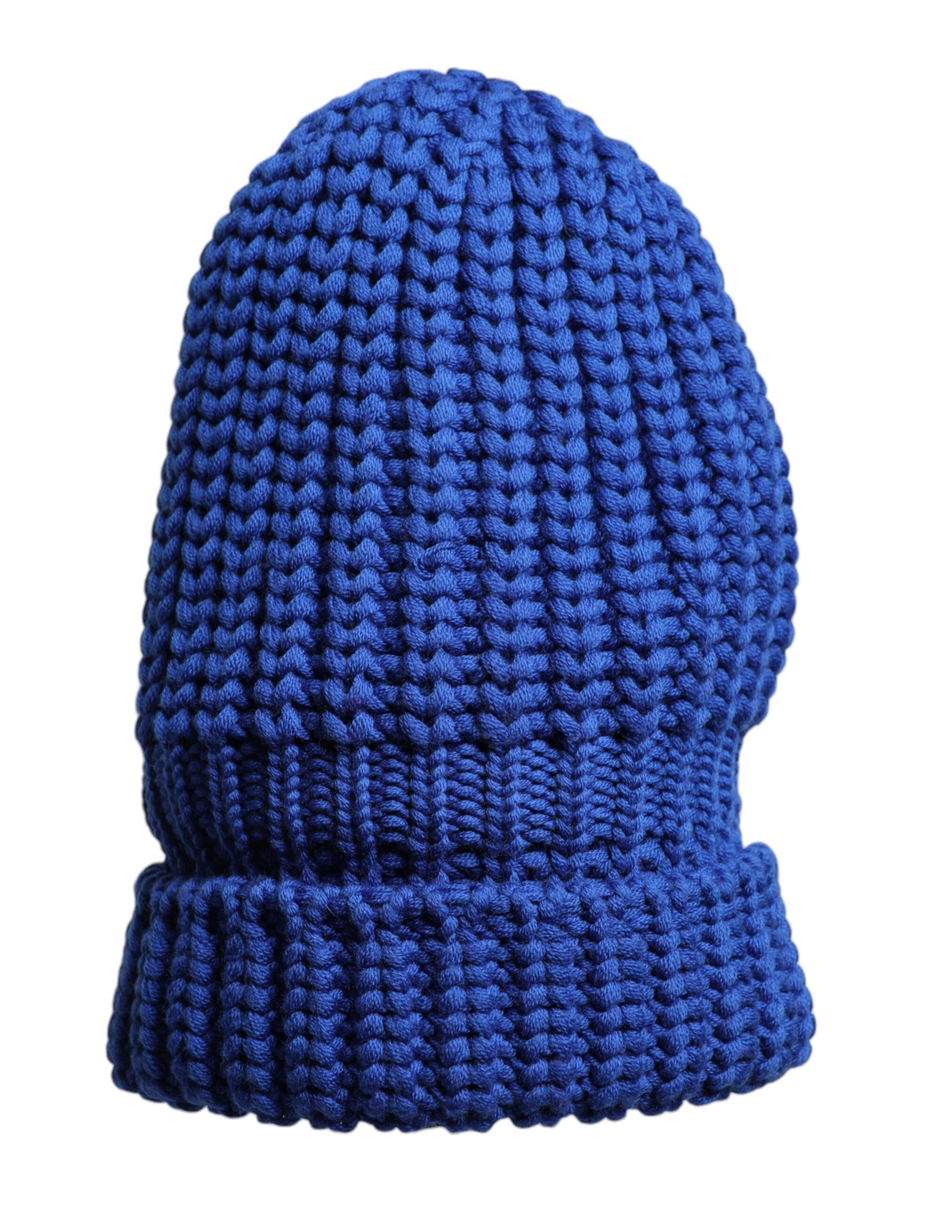 Blaue Wintermütze aus Wolle
