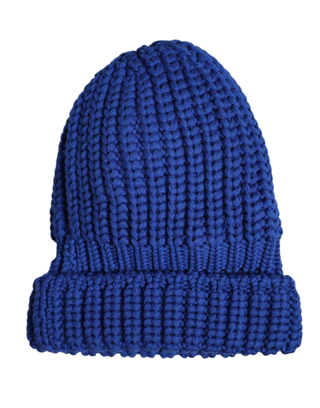 Blaue Wintermütze aus Wolle