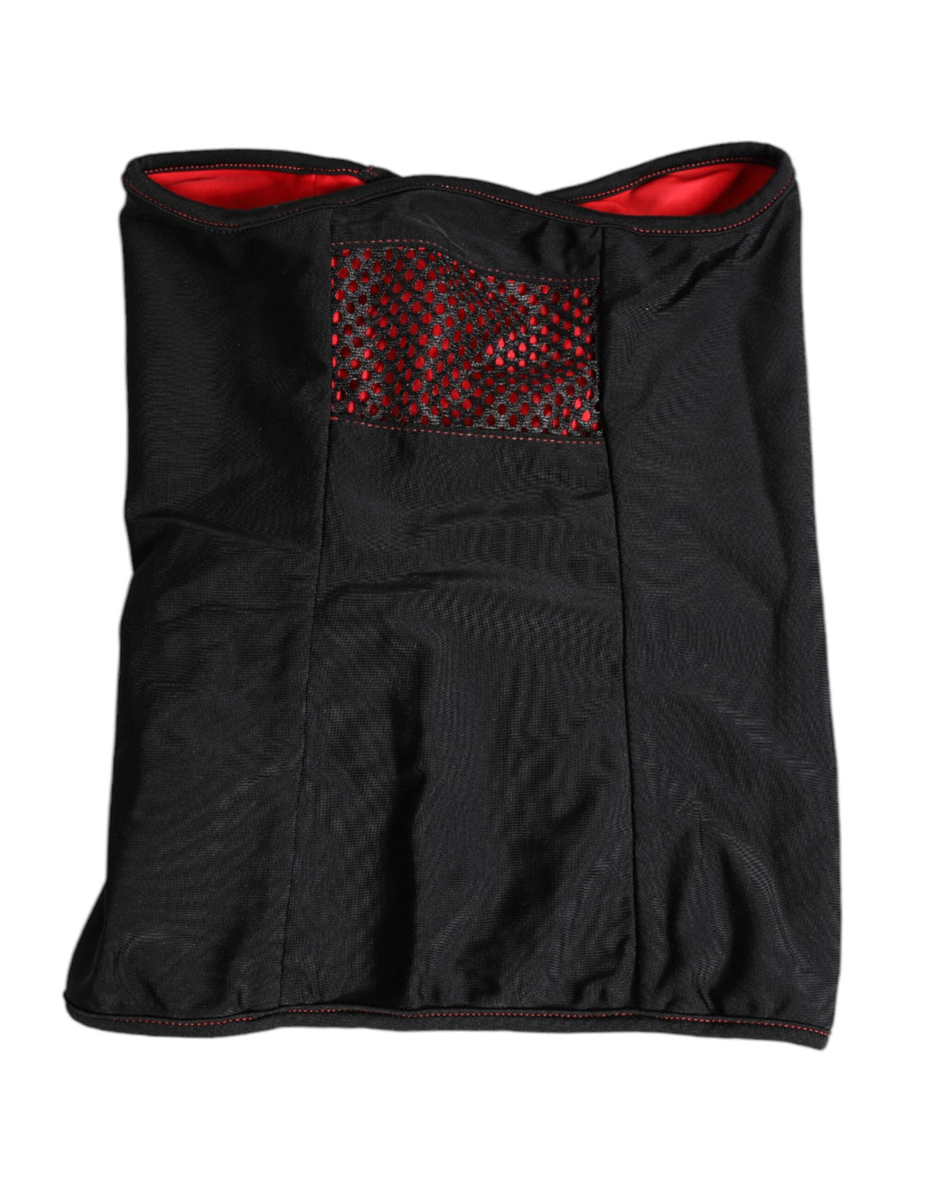 Schwarzer Balaclava-Schal aus gestricktem Nylon mit Nackenwärmer