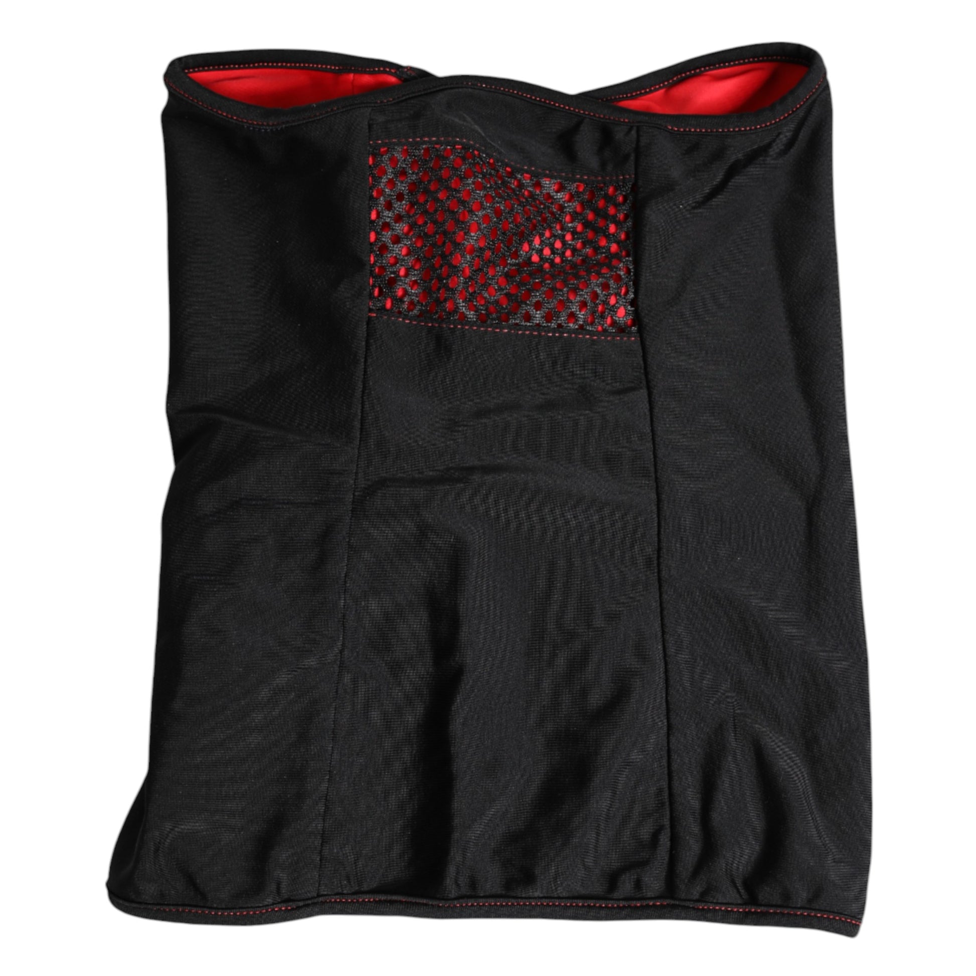 Schwarzer Balaclava-Schal aus gestricktem Nylon mit Nackenwärmer