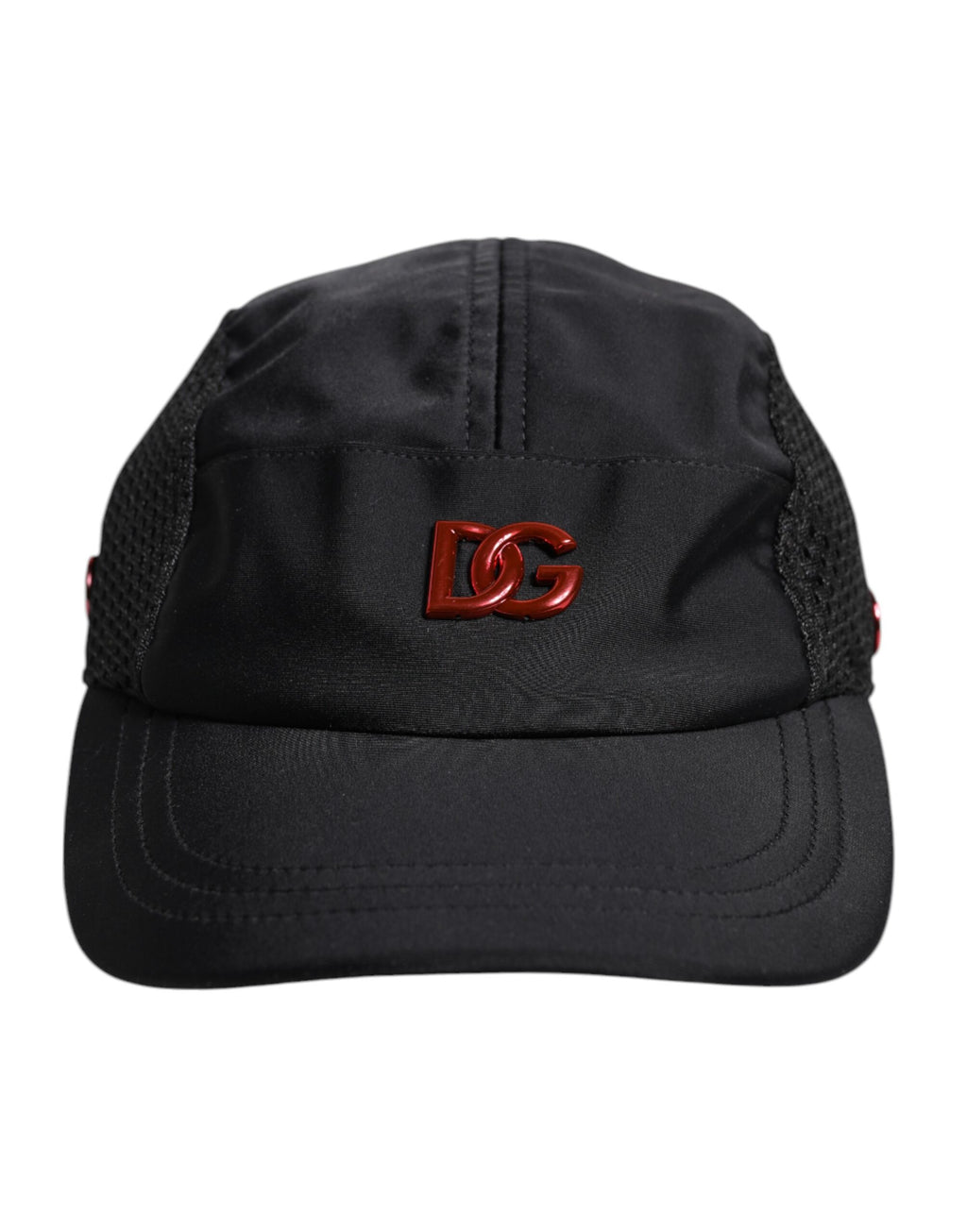 Schwarze Baseballkappe aus Nylon mit 6 Panelen und DG-Logo