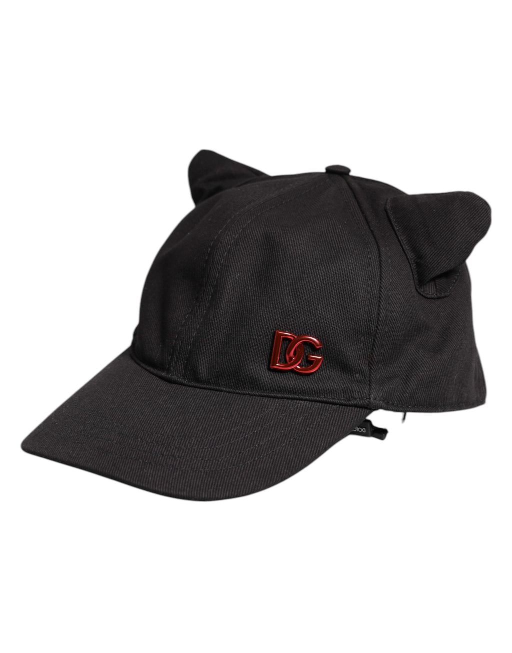 Schwarze Baseballkappe aus Baumwolle mit Logo-Patch und 6 Paneelen