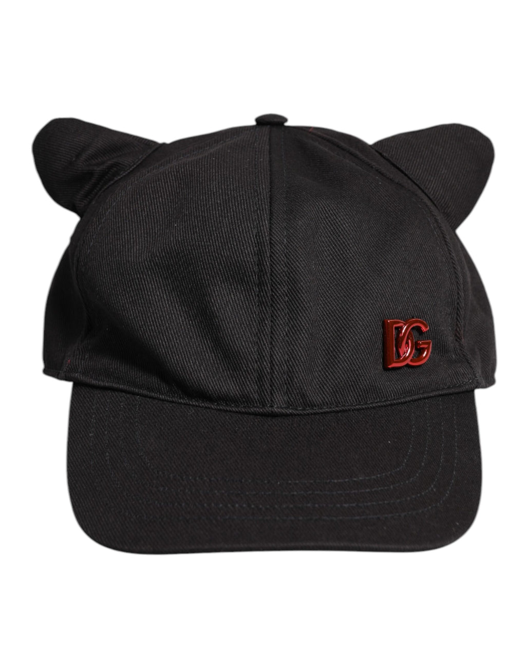 Schwarze Baseballkappe aus Baumwolle mit Logo-Patch und 6 Paneelen