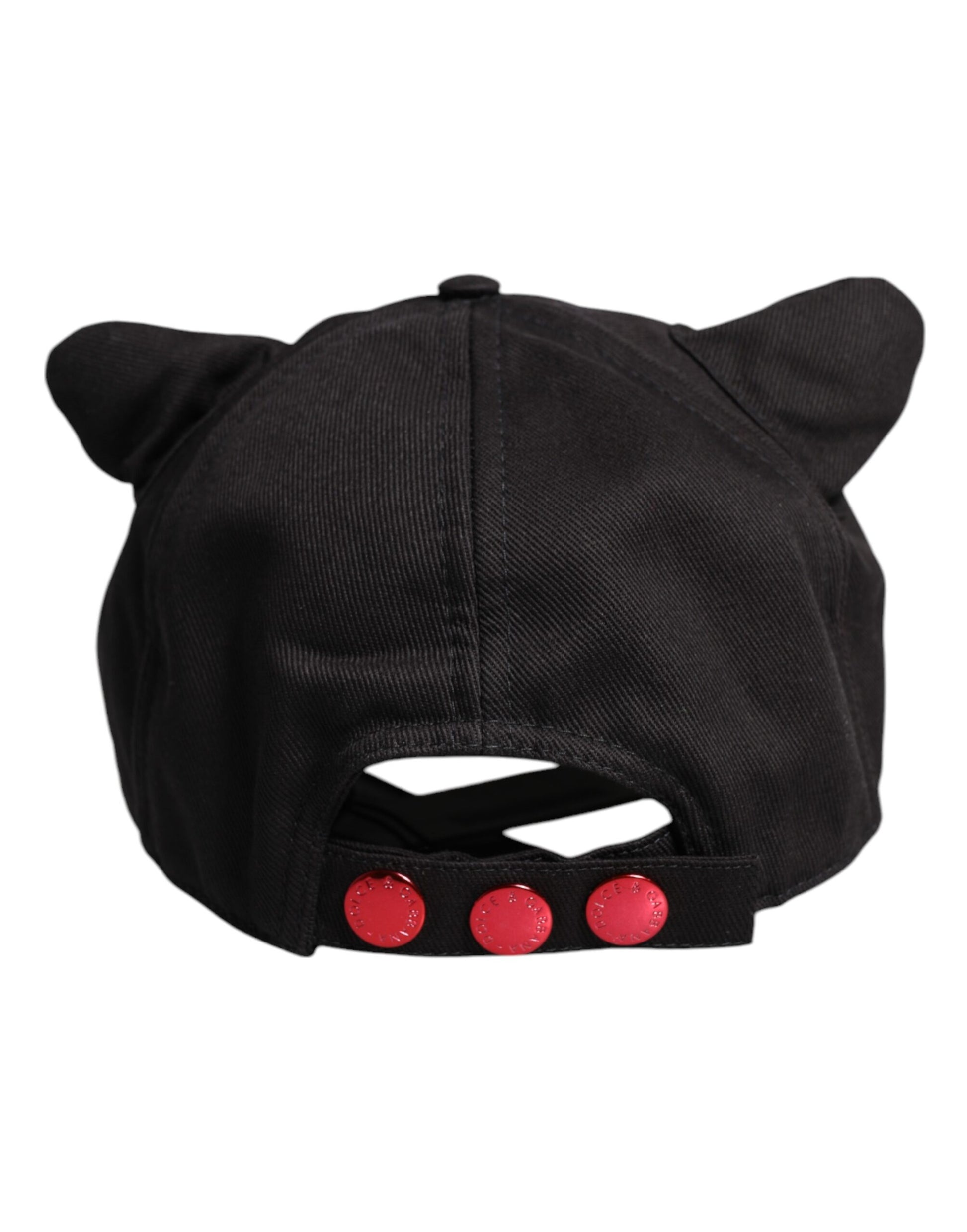 Schwarze Baseballkappe aus Baumwolle mit Logo-Patch und 6 Paneelen