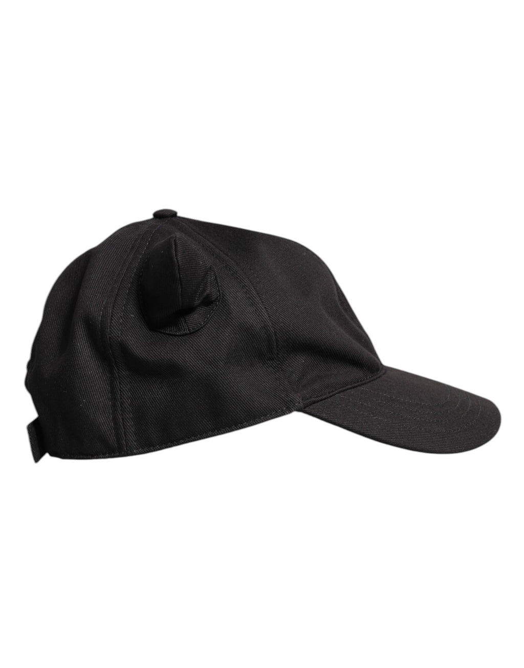 Schwarze Baseballkappe aus Baumwolle mit Logo-Patch und 6 Paneelen