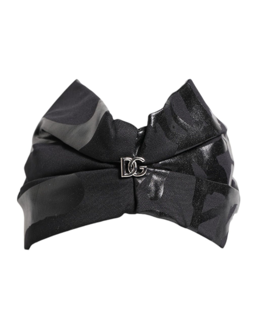 Black Nylon Stretch DG Logo Head Band Hat