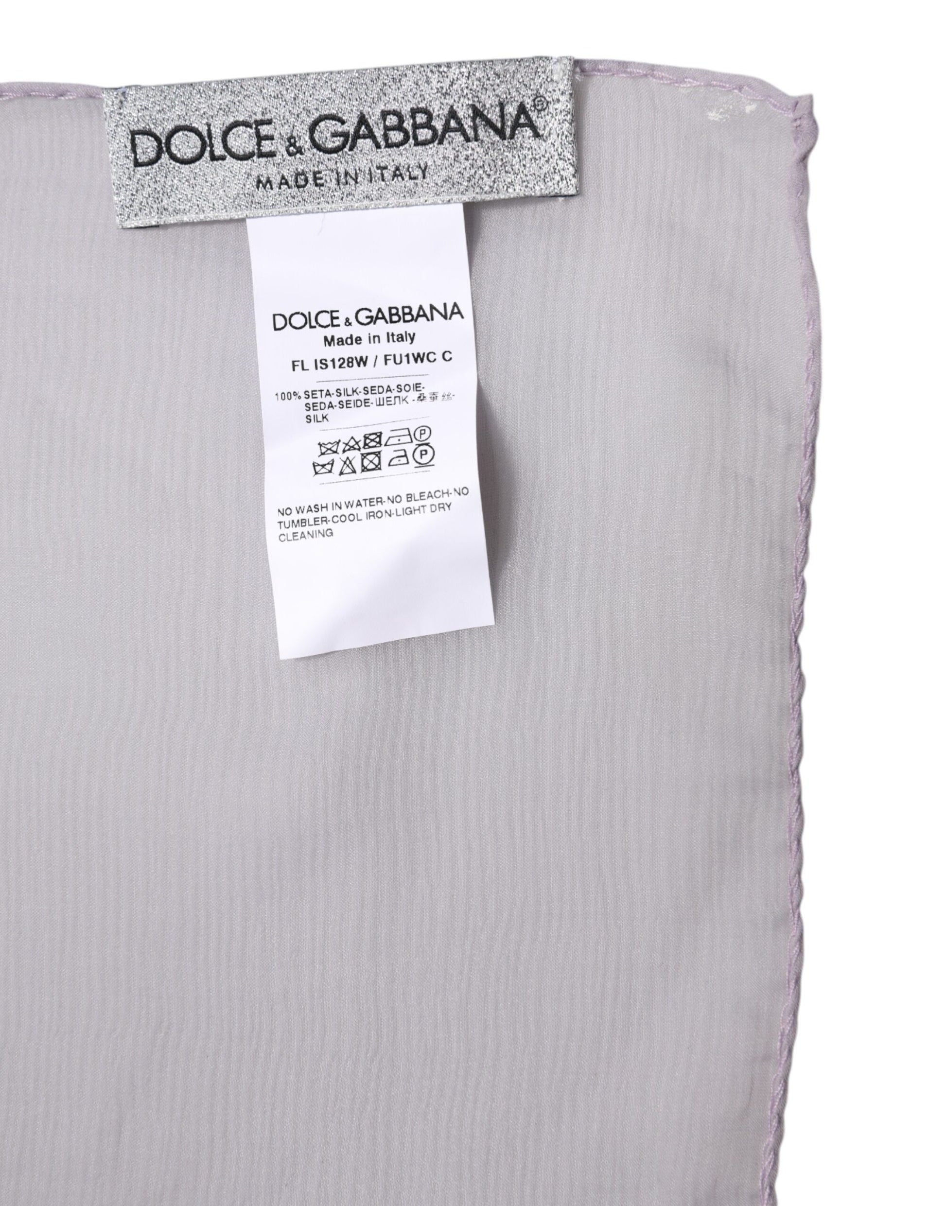 Dolce & Gabbana Purple Silk Rectangle Wrap Shawl Scarf