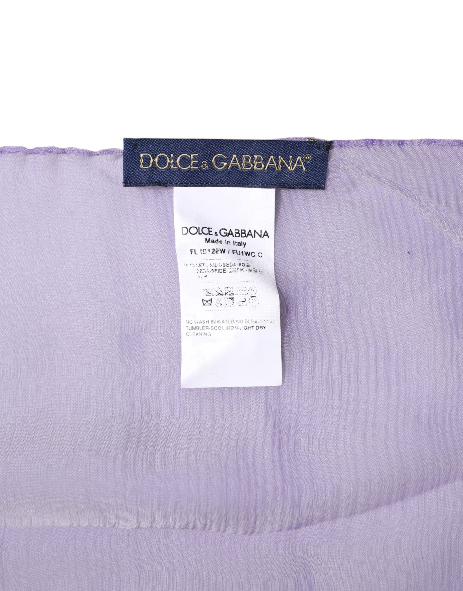 Dolce & Gabbana Purple Silk Rectangle Wrap Shawl Scarf
