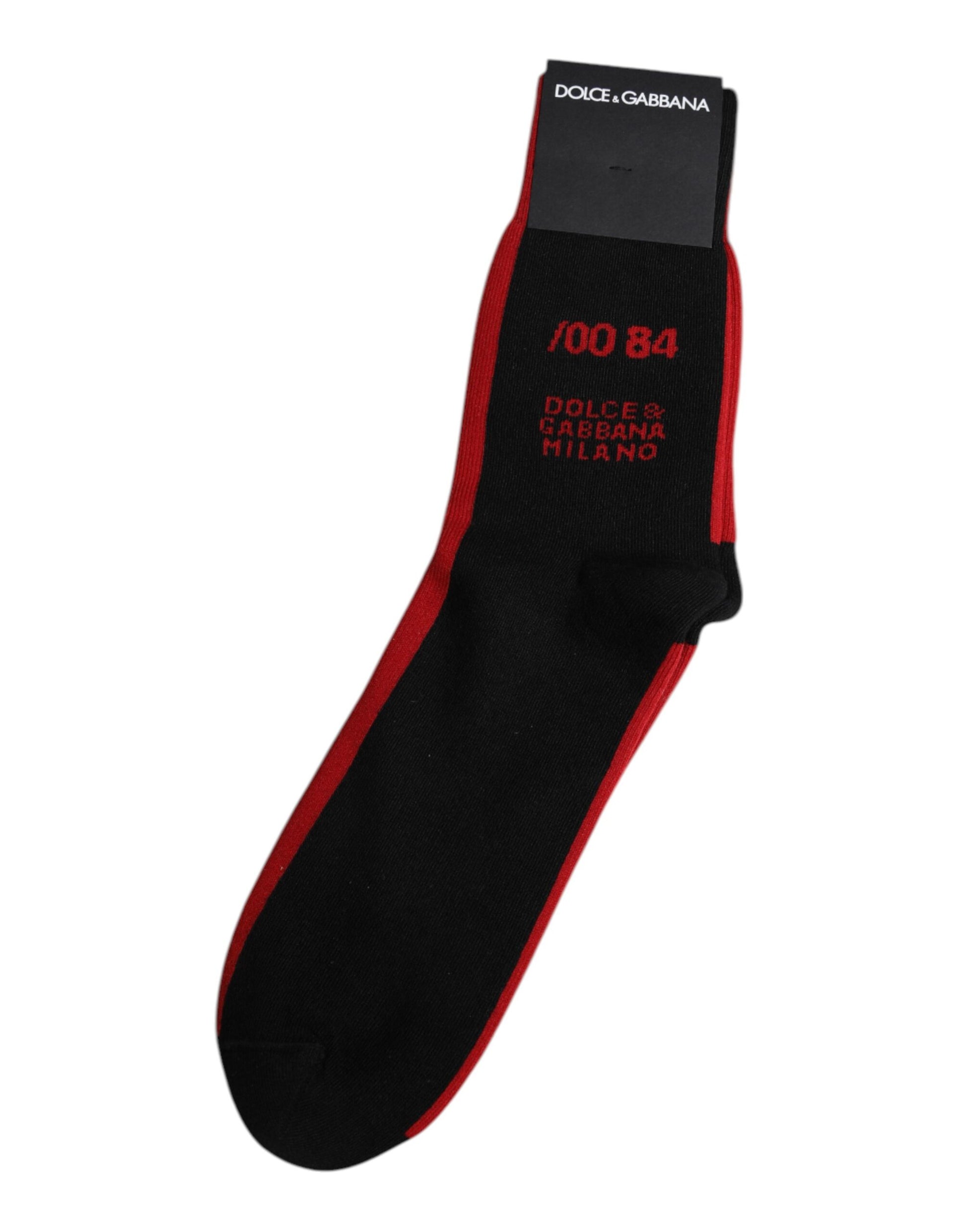 Schwarze Nylonsocken mit DG-Logo, wadenlang