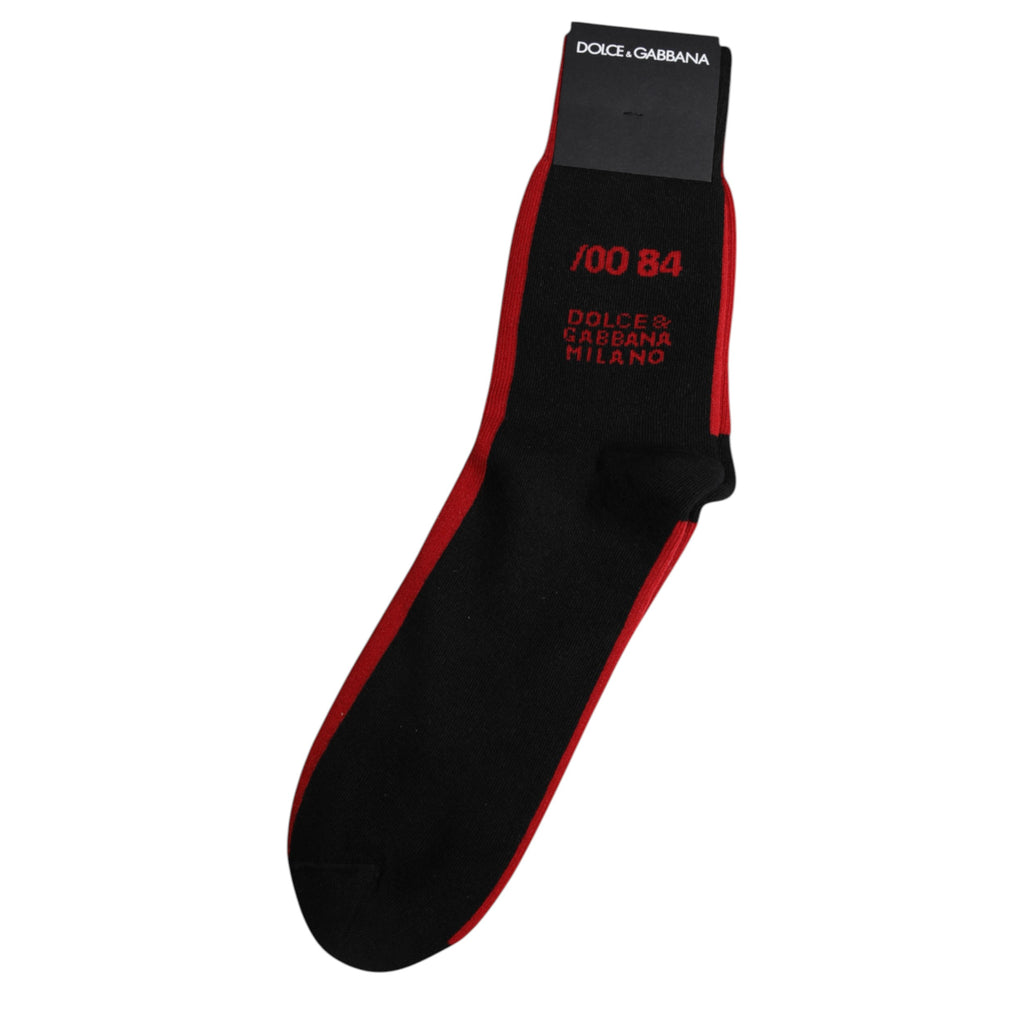 Schwarze Nylonsocken mit DG-Logo, wadenlang