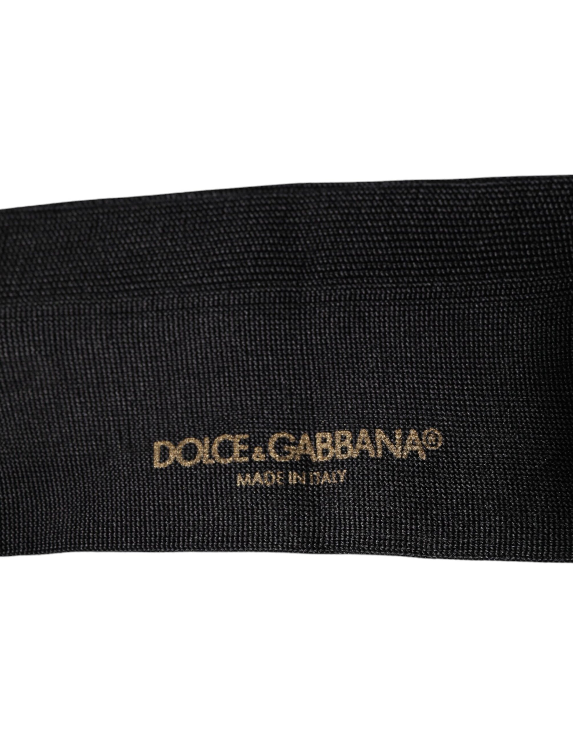 Schwarze Herrensocken aus Baumwolle mit DG-Logo, wadenlang