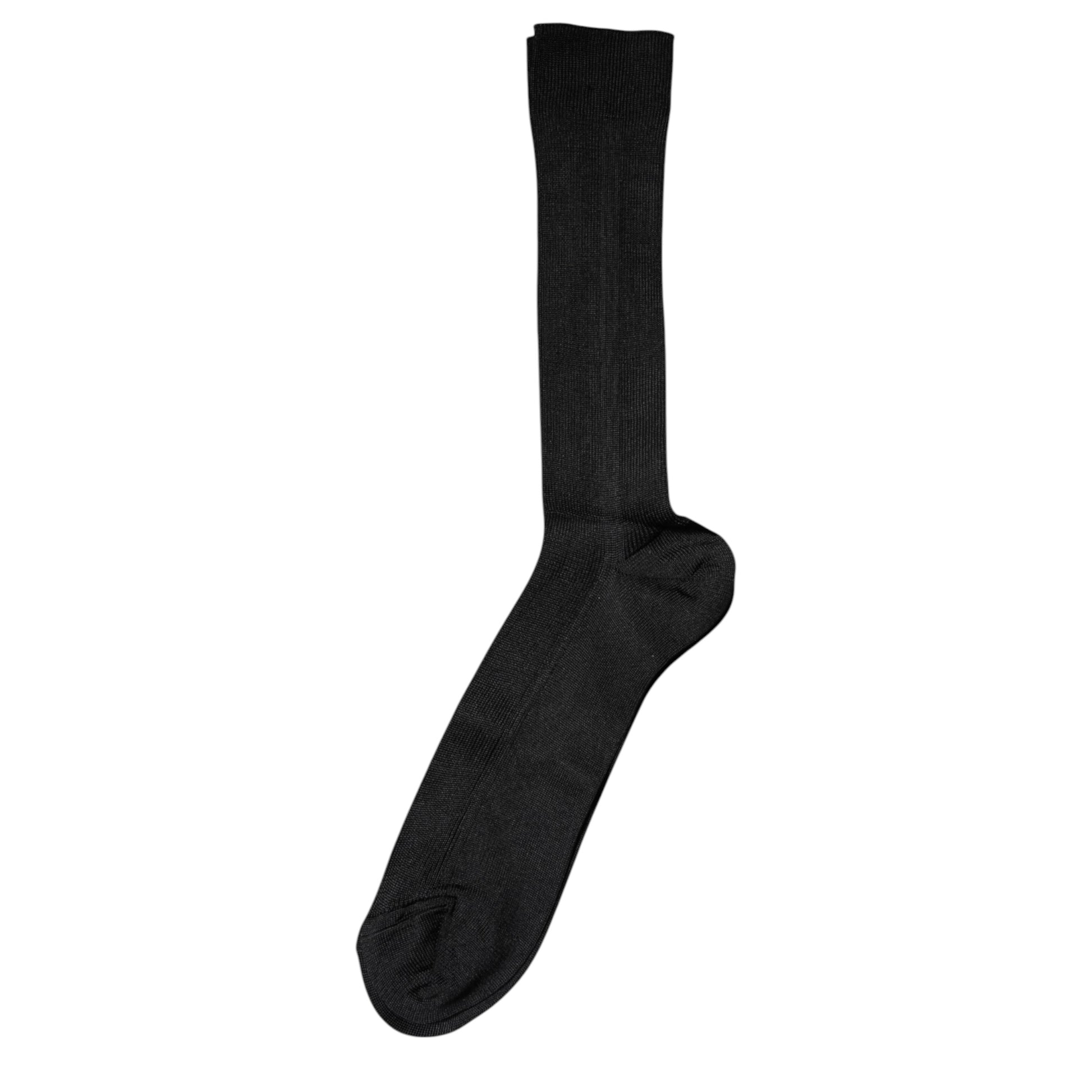 Schwarze Herrensocken aus Baumwolle mit DG-Logo, wadenlang