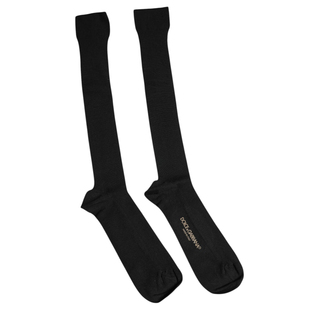 Schwarze Viskose-Wadensocken mit Logo