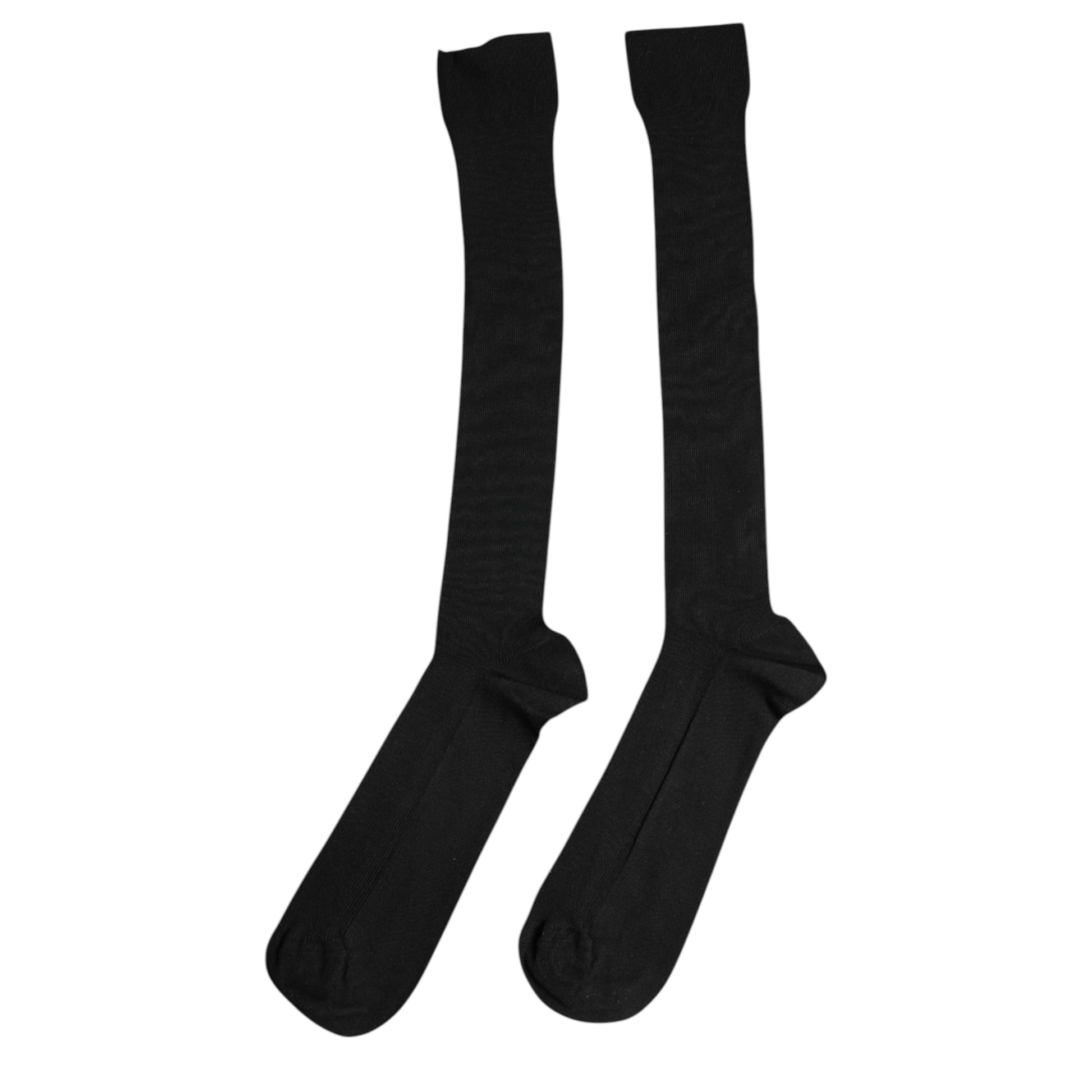 Schwarze Viskose-Wadensocken mit Logo