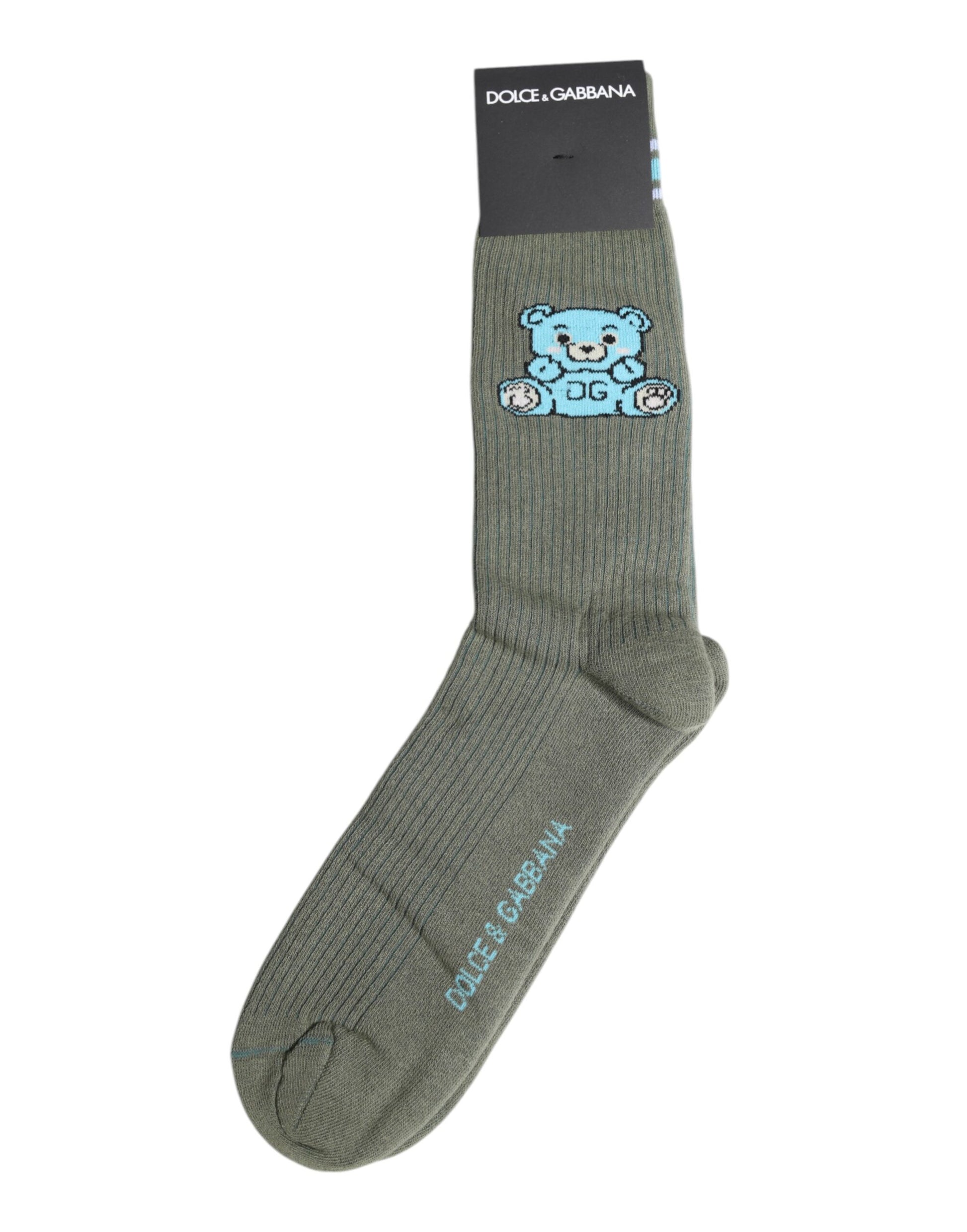 Graue Baumwollsocken mit DG-Bärenprint