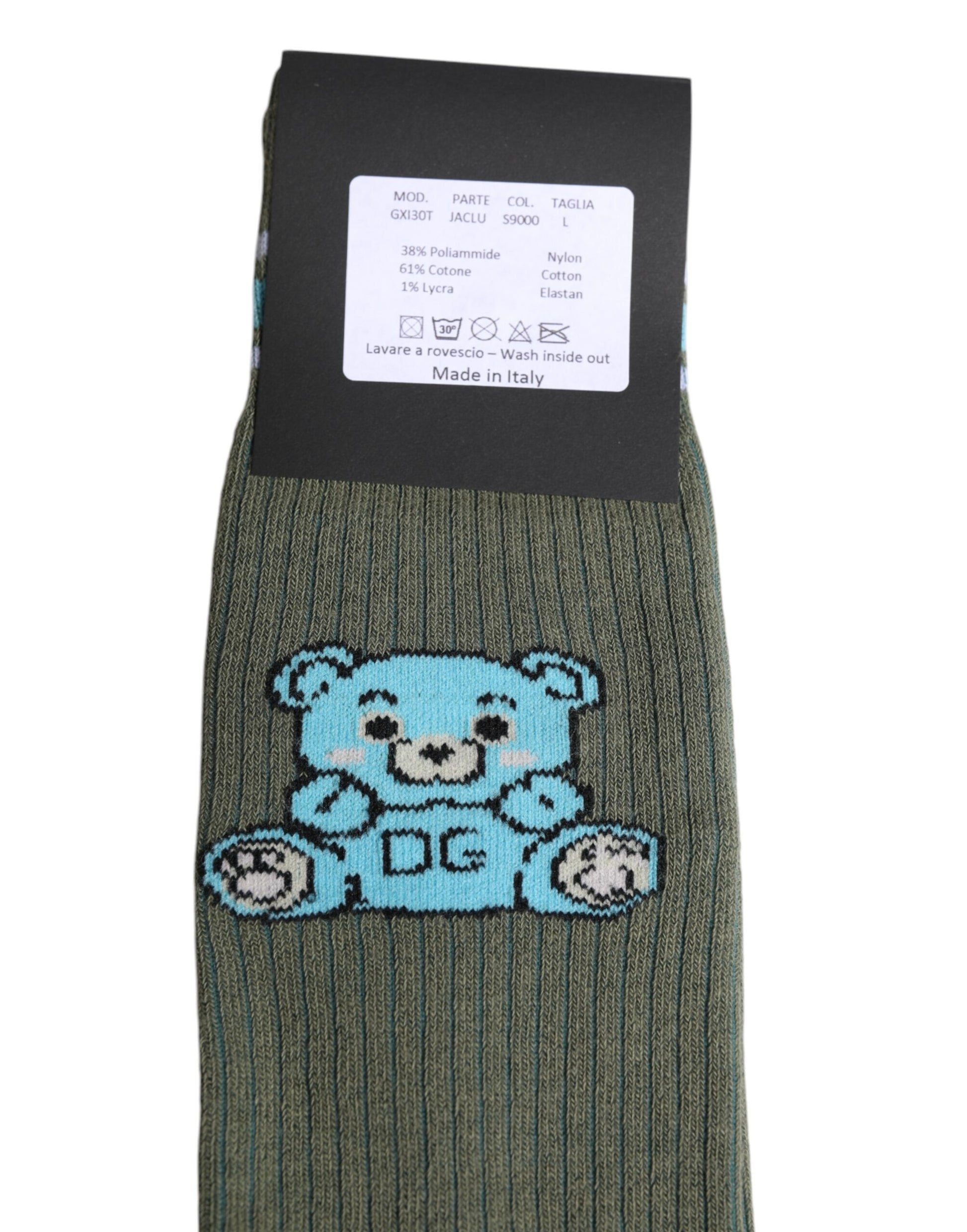 Graue Baumwollsocken mit DG-Bärenprint