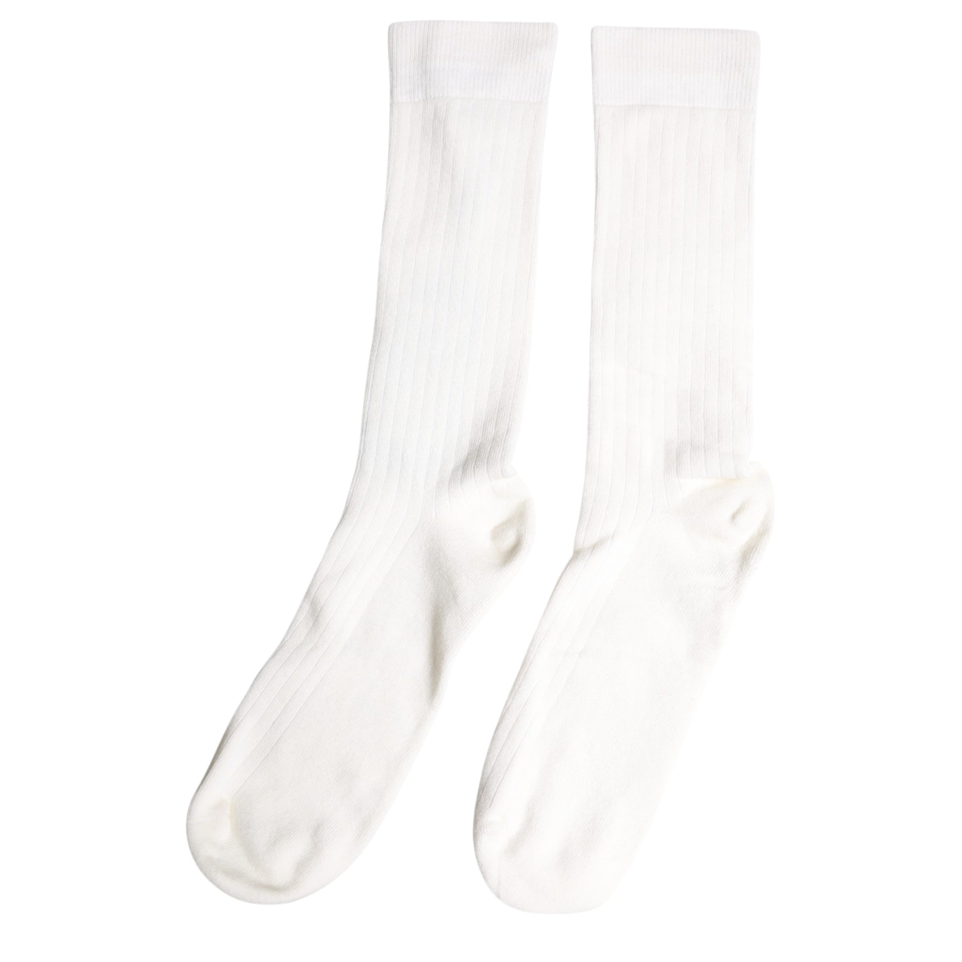 Weiße, einfarbige Herrensocken aus Baumwolle mit mittlerer Wade