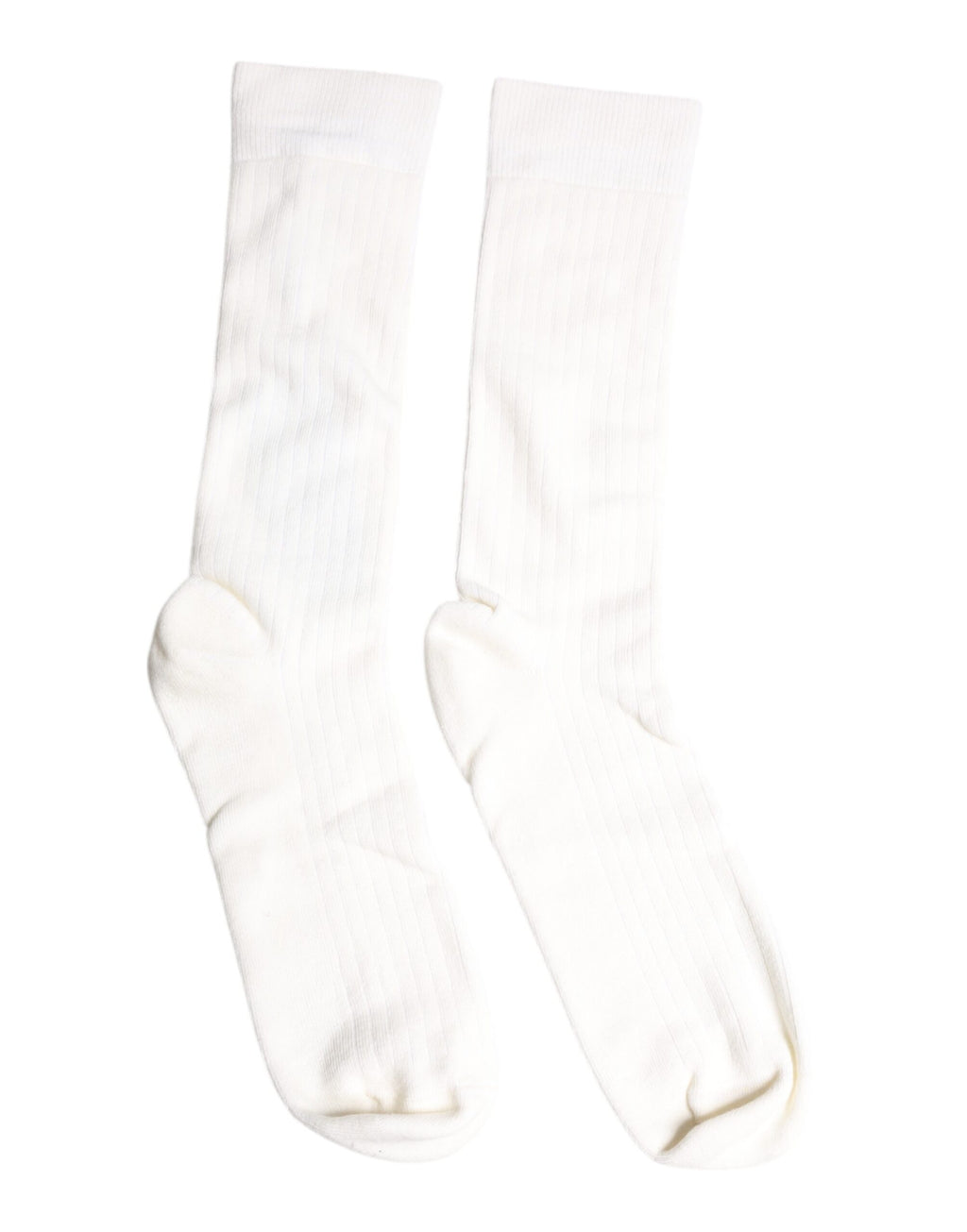 Weiße, einfarbige Herrensocken aus Baumwolle mit mittlerer Wade