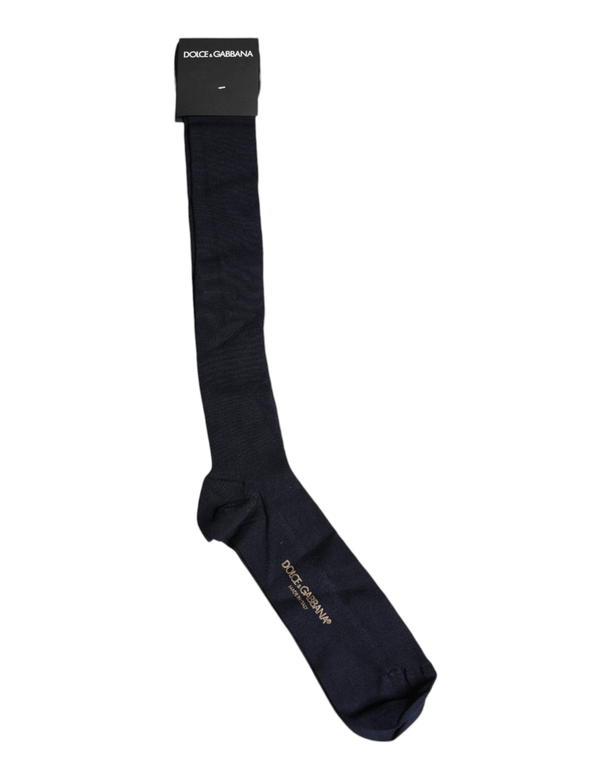 Schwarze Viskose-Wadensocken mit Logo