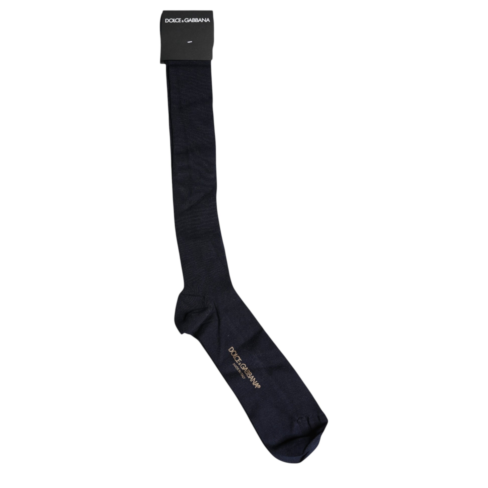 Schwarze Viskose-Wadensocken mit Logo
