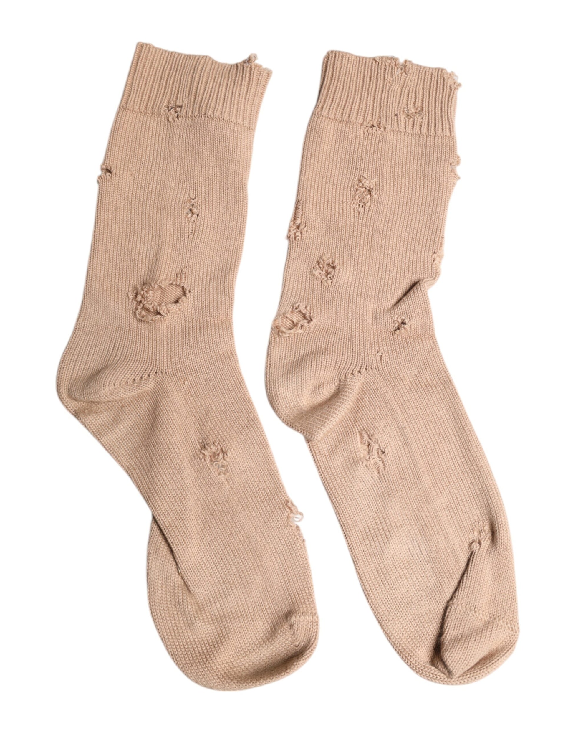 Beige, einfarbige Stretch-Socken für Herren bis zur Wade