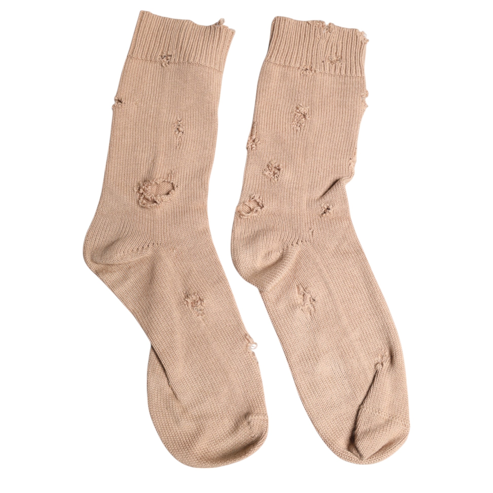 Beige, einfarbige Stretch-Socken für Herren bis zur Wade