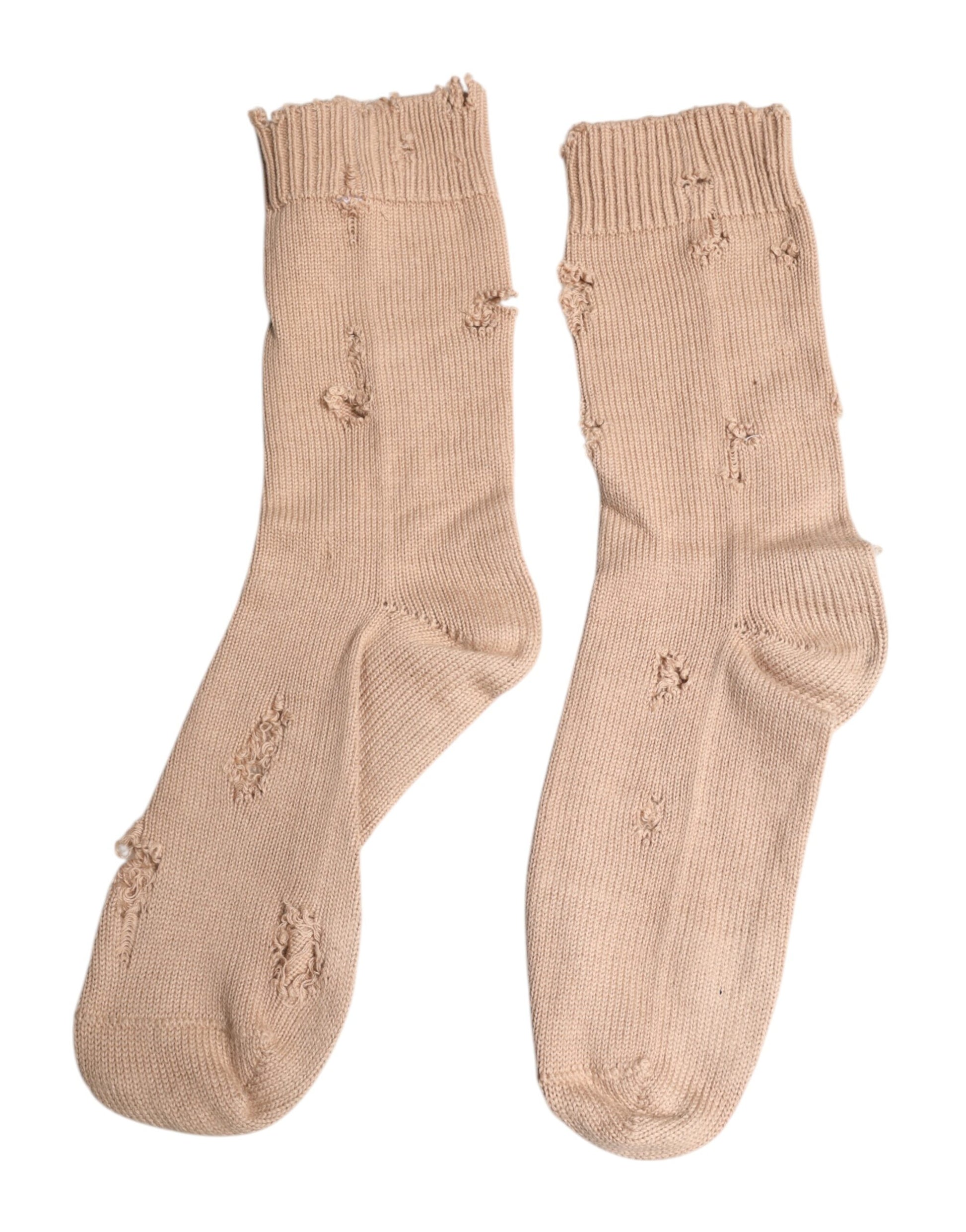 Beige, einfarbige Stretch-Socken für Herren bis zur Wade