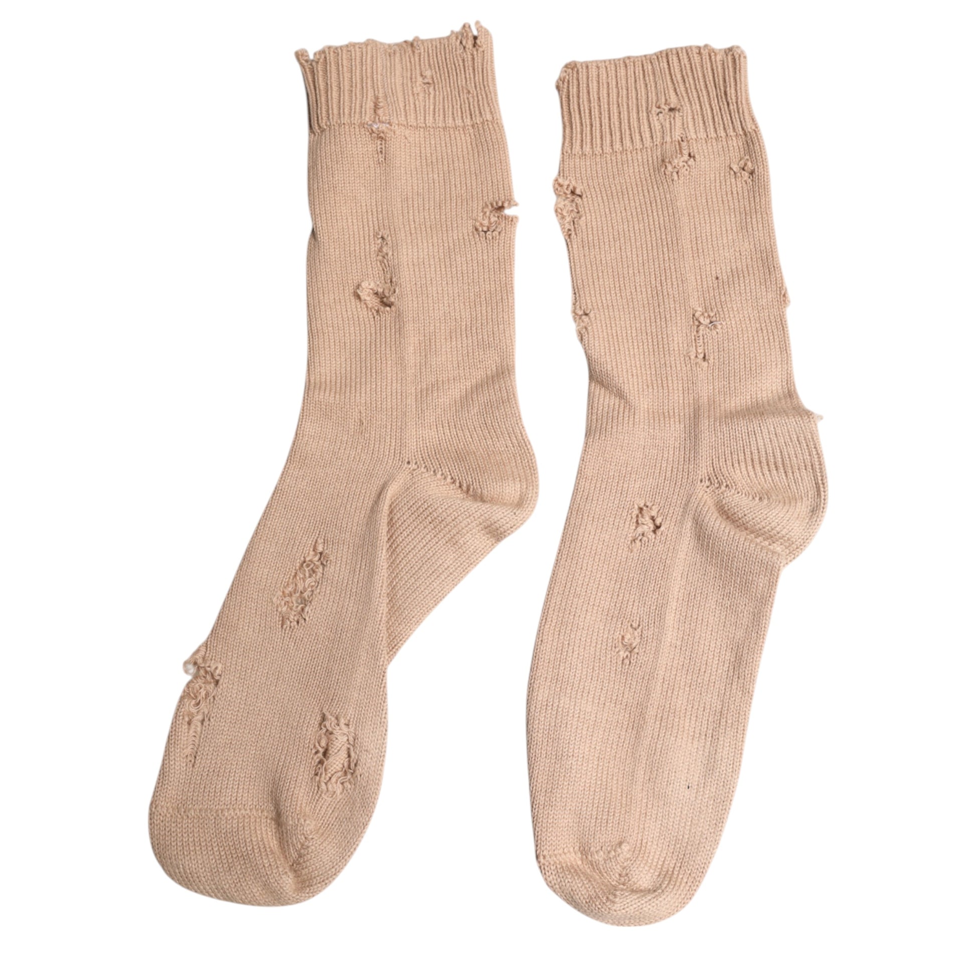 Beige, einfarbige Stretch-Socken für Herren bis zur Wade