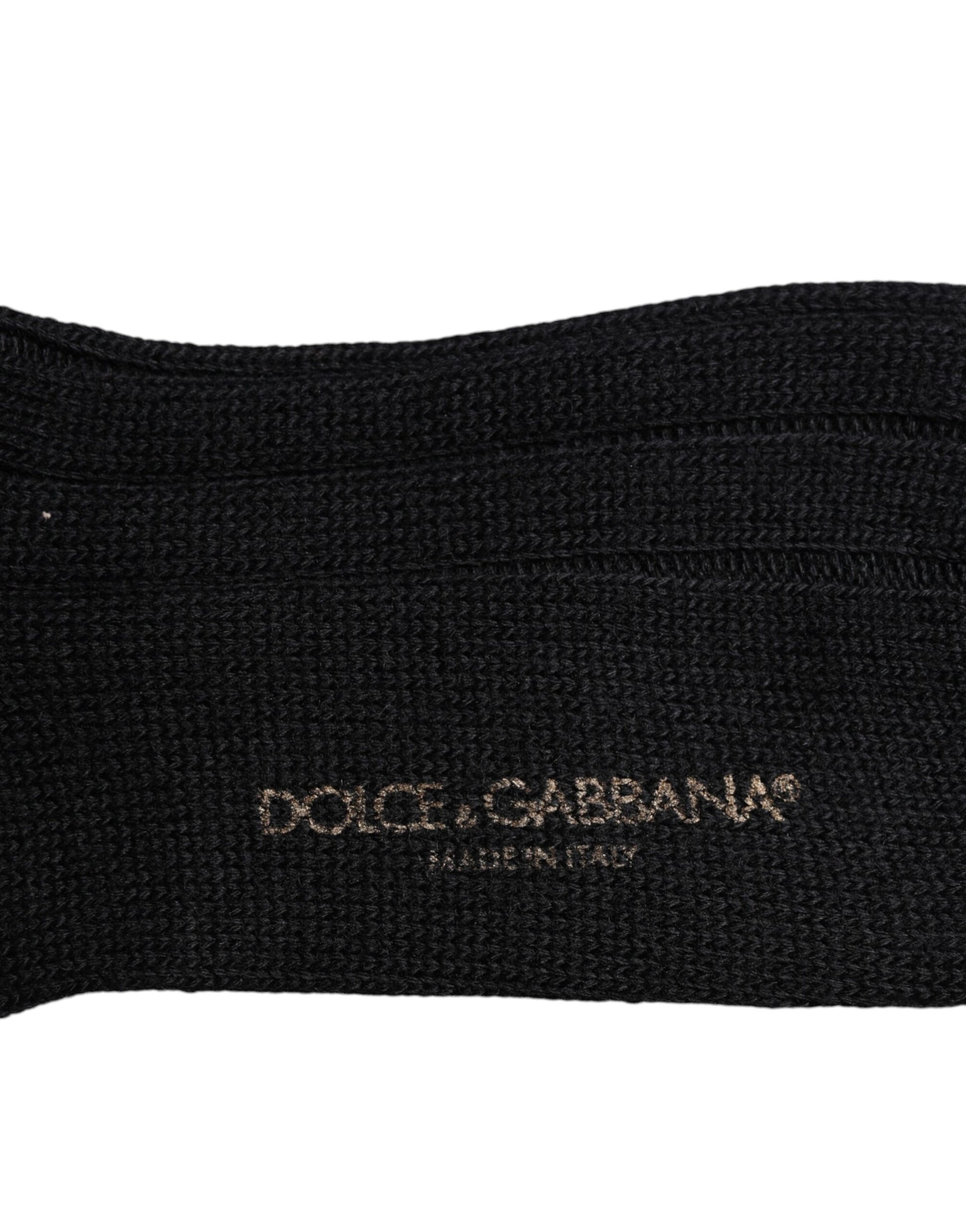 Schwarze Overknee-Socken mit DG-Logo-Print