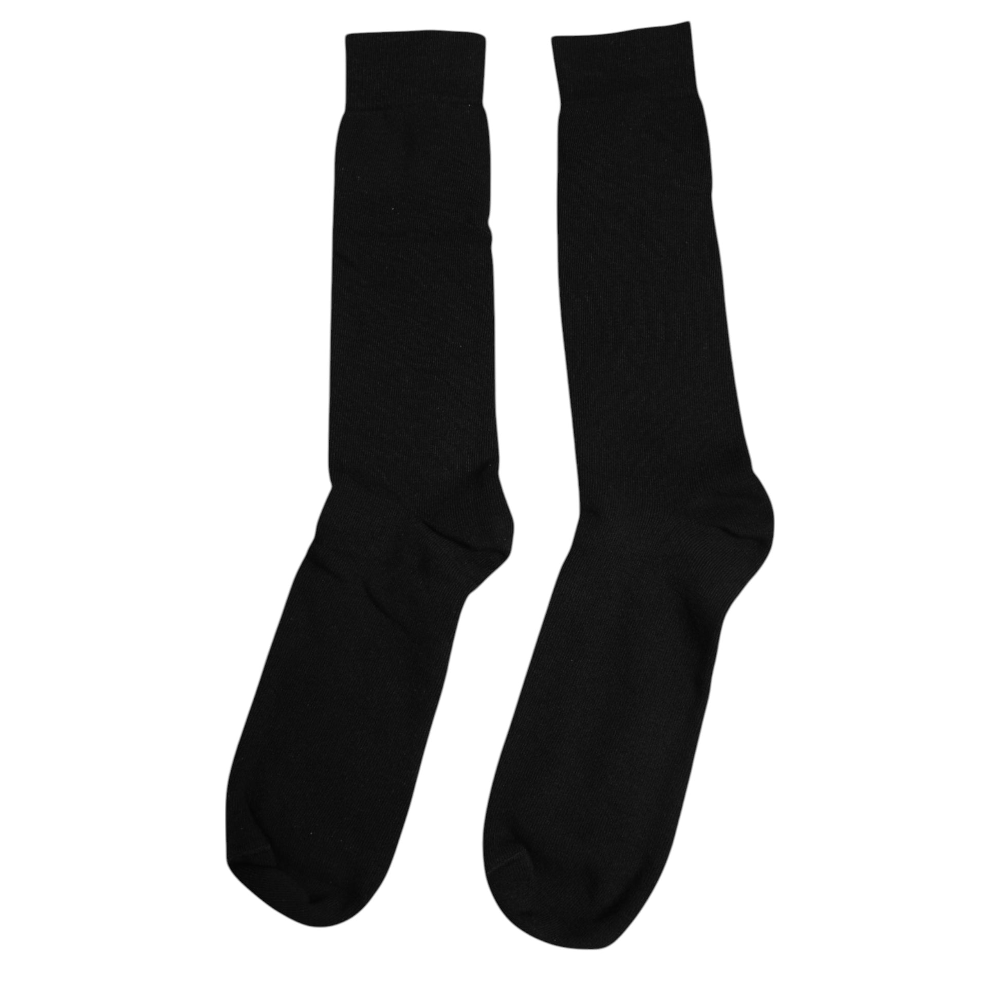 Schwarze, einfarbige Herrensocken aus Baumwolle mit mittlerer Wade