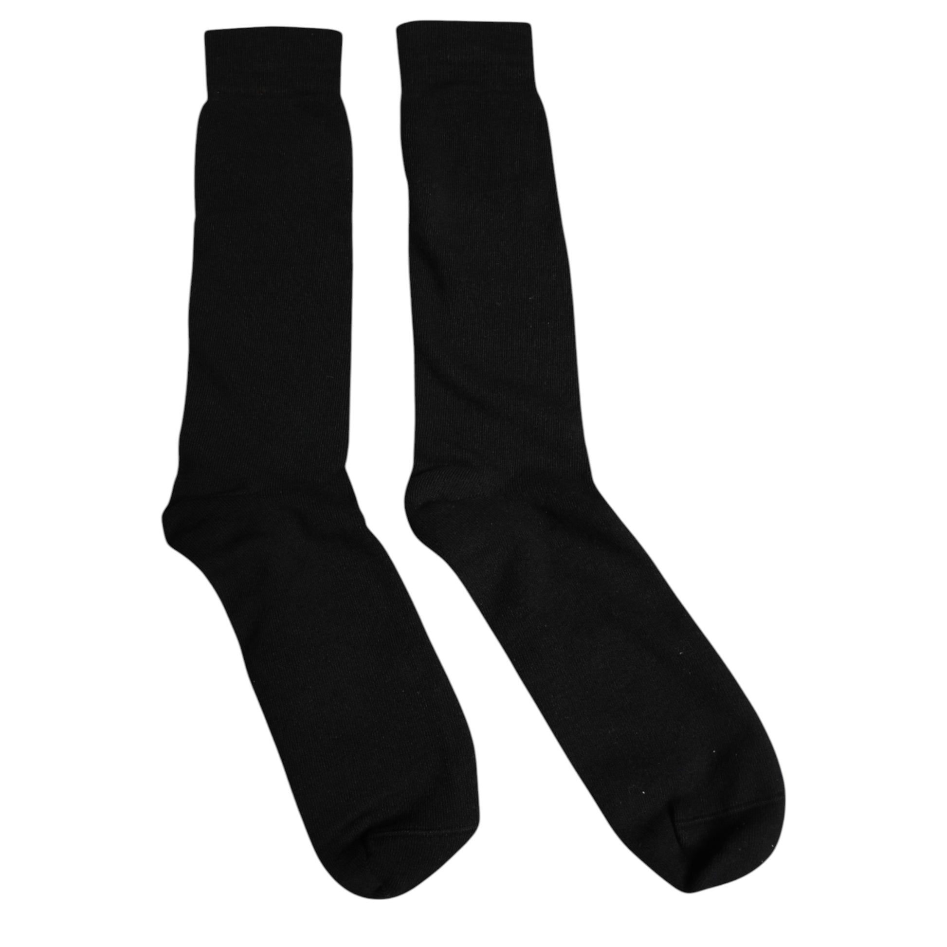 Schwarze, einfarbige Herrensocken aus Baumwolle mit mittlerer Wade
