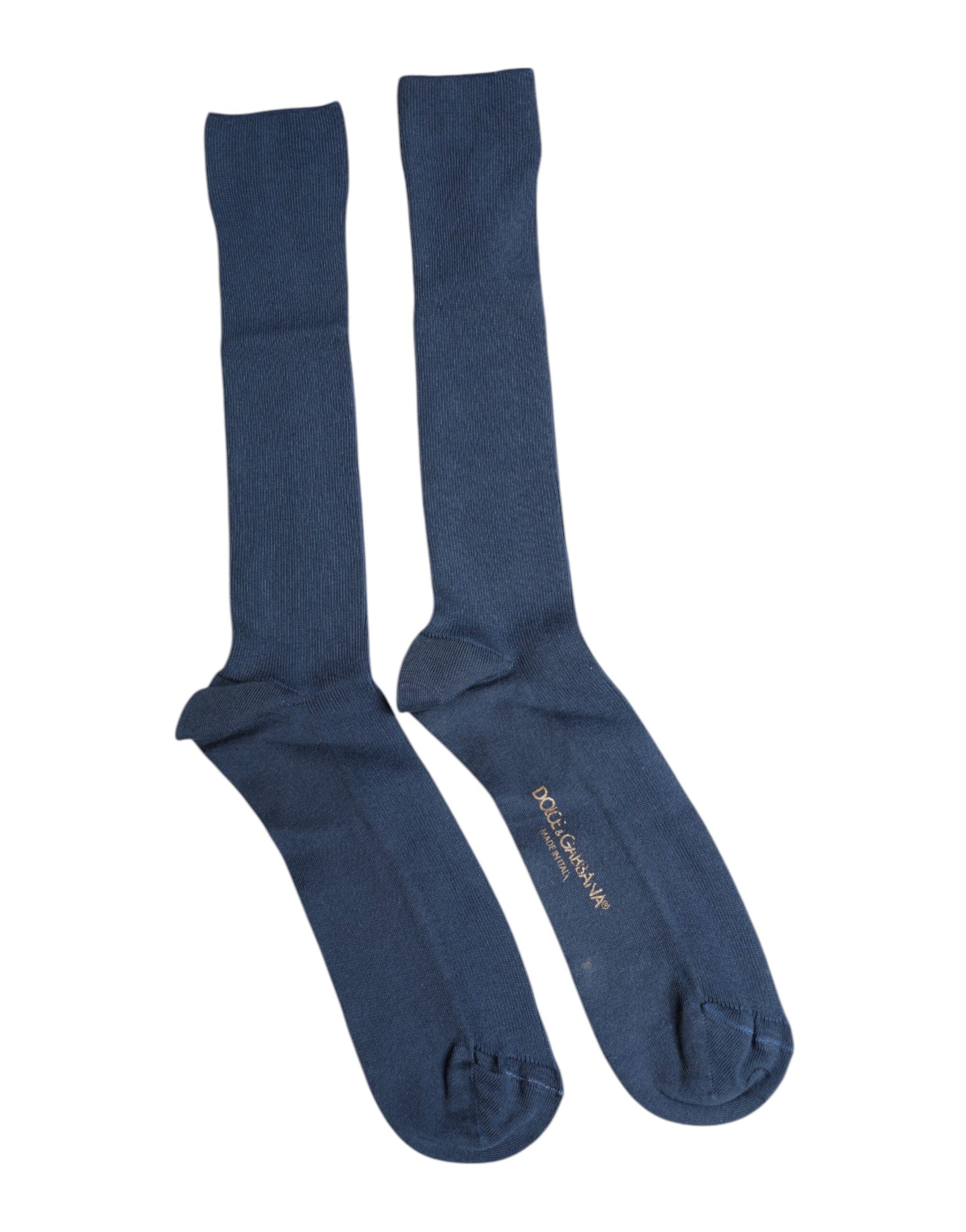 Blaue Wadensocken aus Baumwolle mit DG-Logo