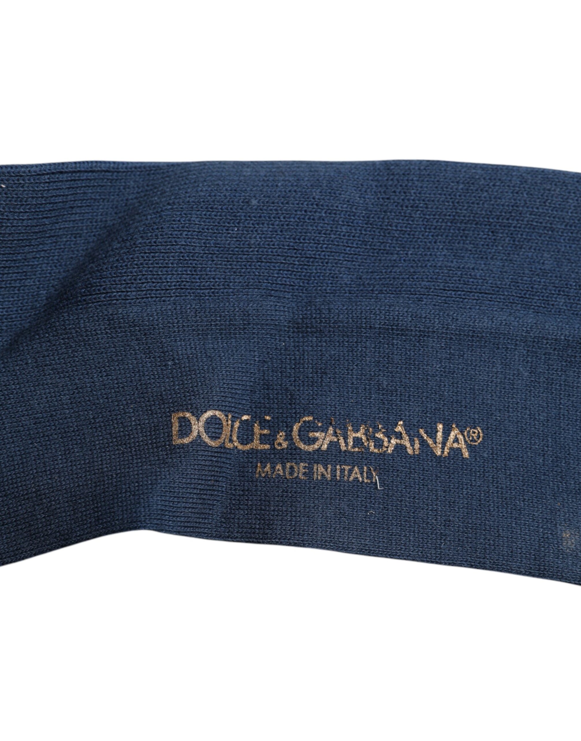 Blaue Wadensocken aus Baumwolle mit DG-Logo