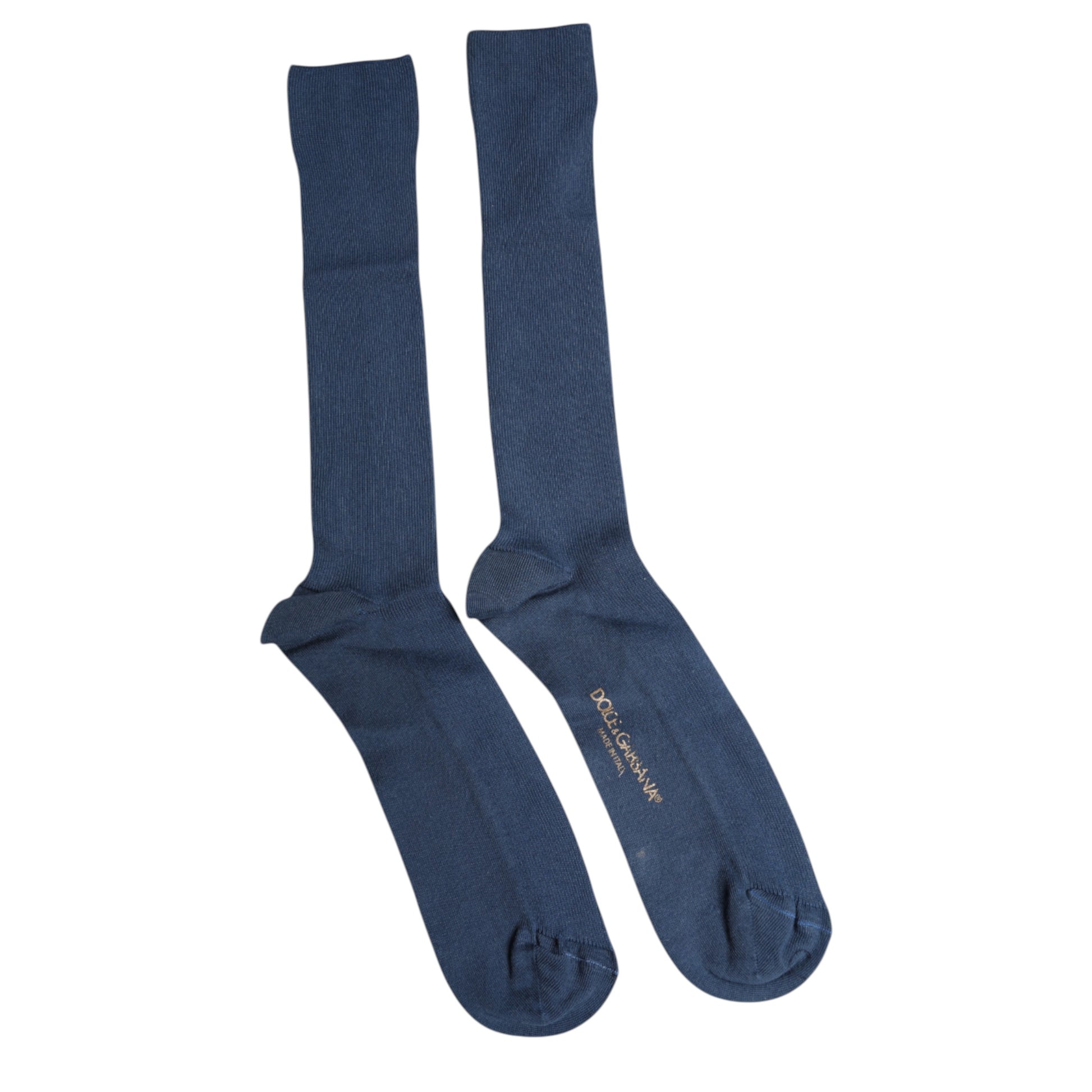 Blaue Wadensocken aus Baumwolle mit DG-Logo