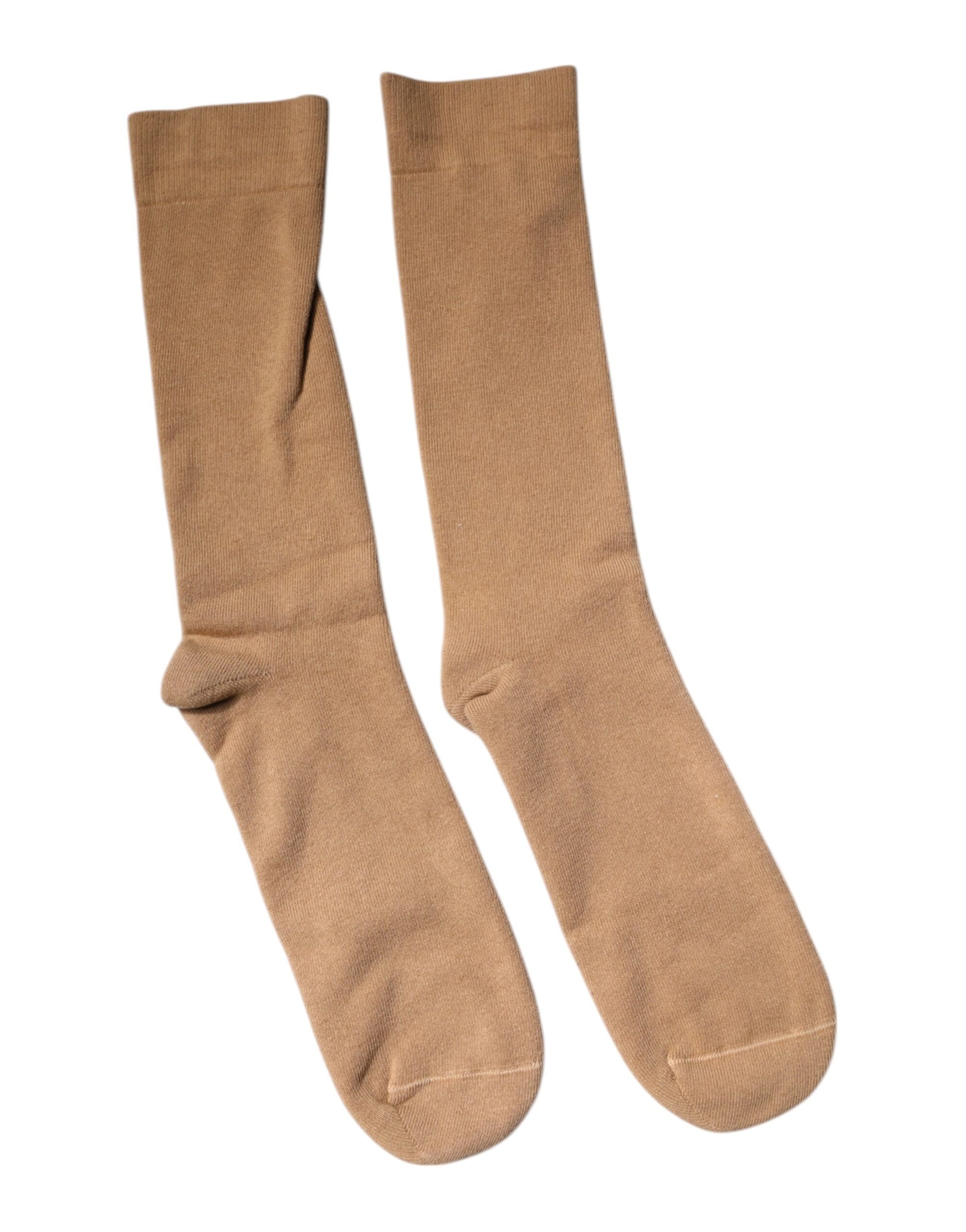 Braune, einfarbige Herrensocken aus Baumwolle mit mittlerer Wade