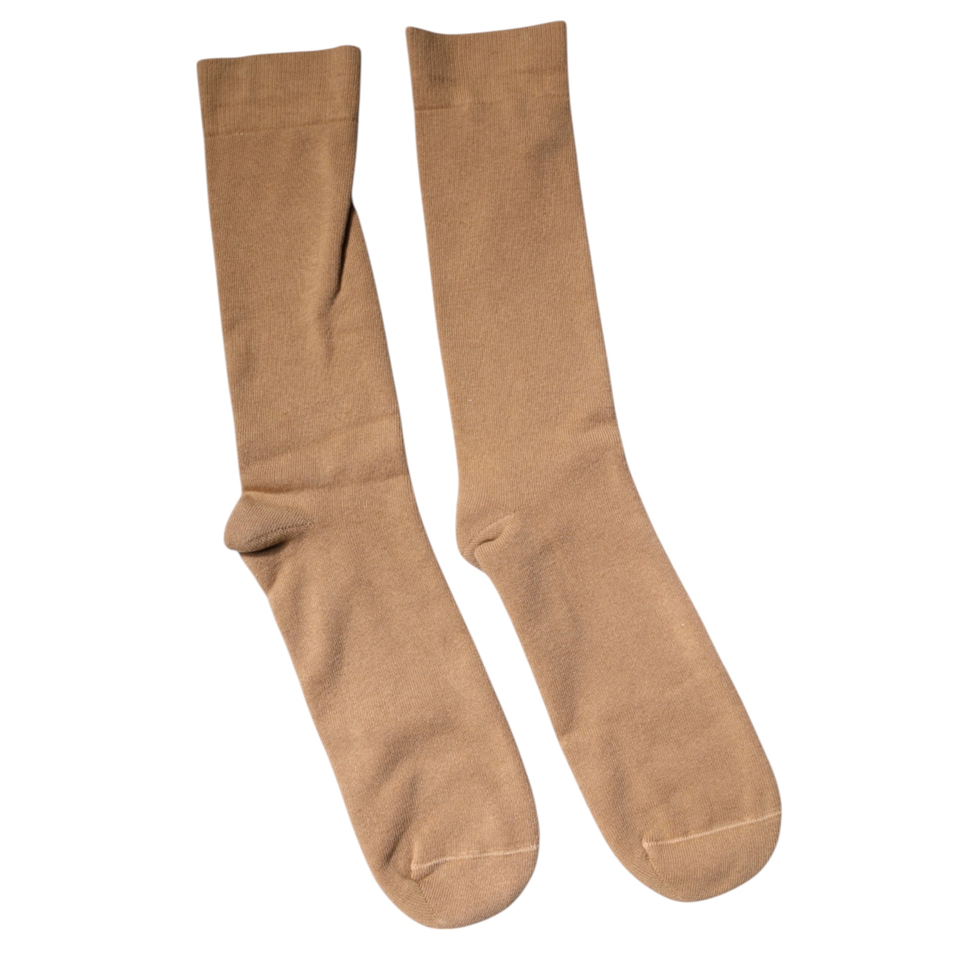 Braune, einfarbige Herrensocken aus Baumwolle mit mittlerer Wade