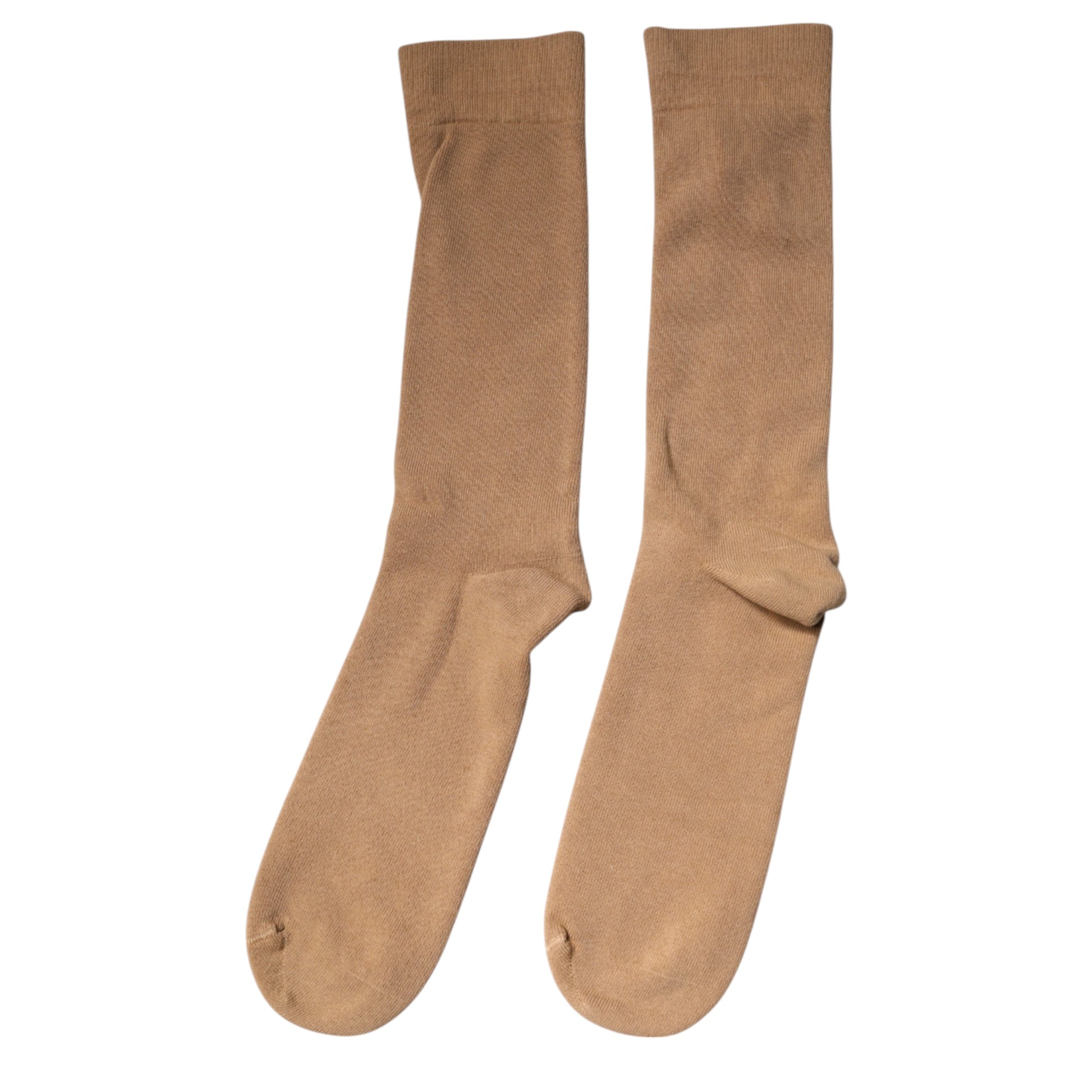 Braune, einfarbige Herrensocken aus Baumwolle mit mittlerer Wade