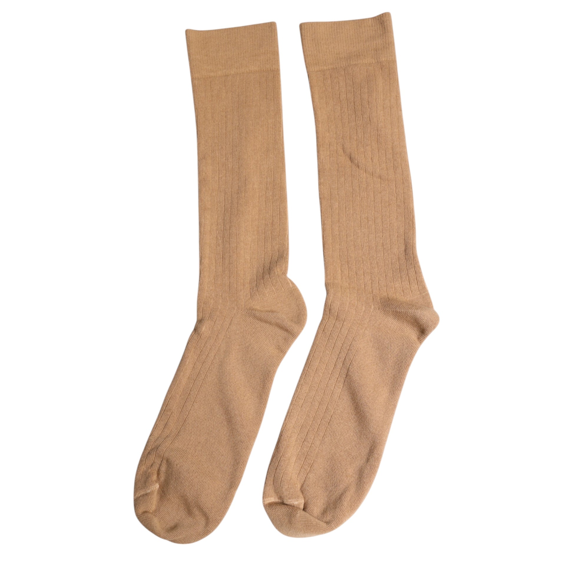 Braune, einfarbige Herrensocken aus Baumwolle mit mittlerer Wade