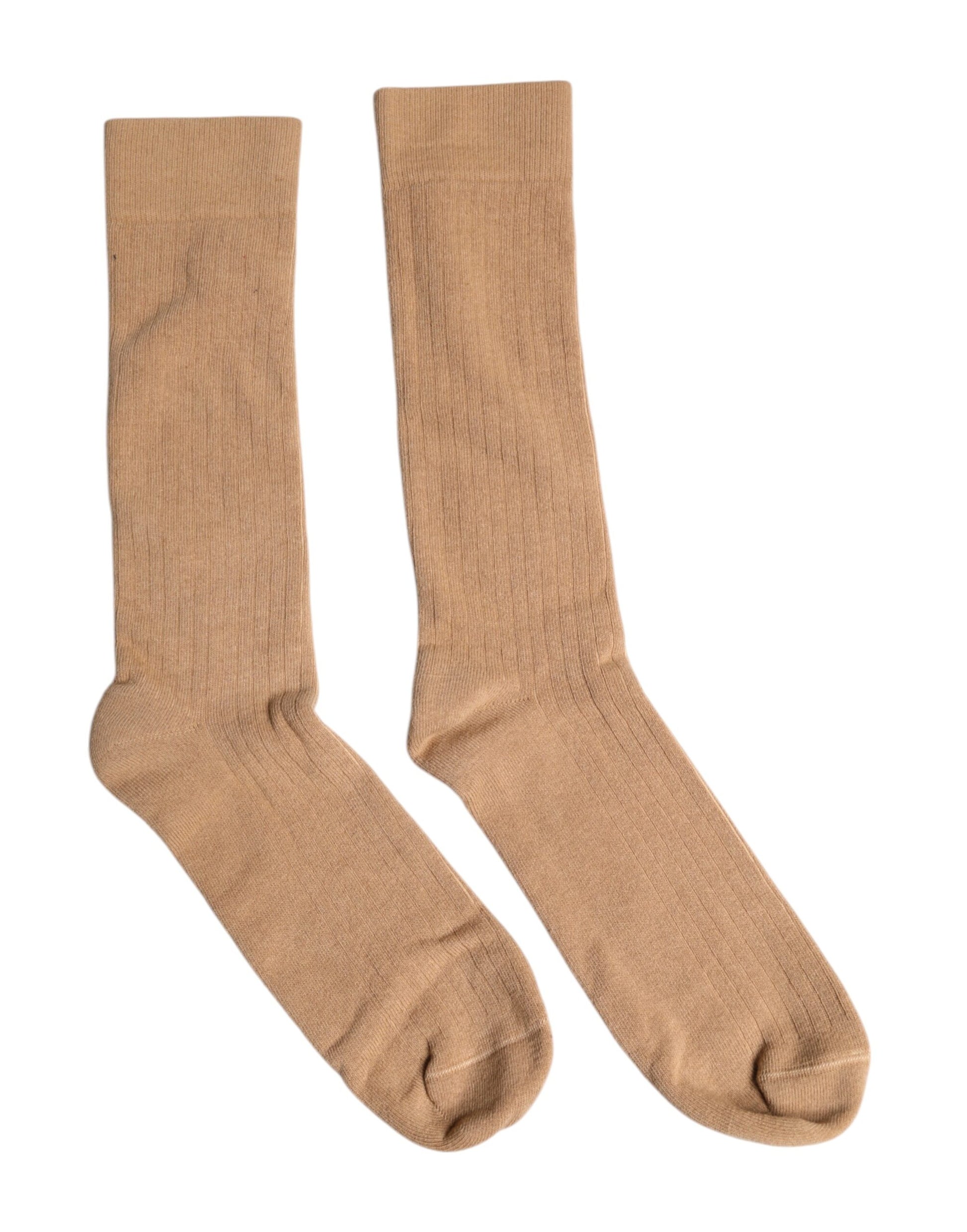 Braune, einfarbige Herrensocken aus Baumwolle mit mittlerer Wade