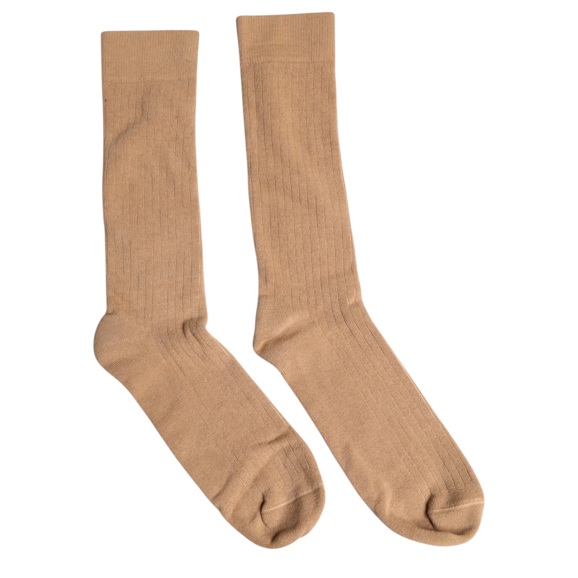 Braune, einfarbige Herrensocken aus Baumwolle mit mittlerer Wade