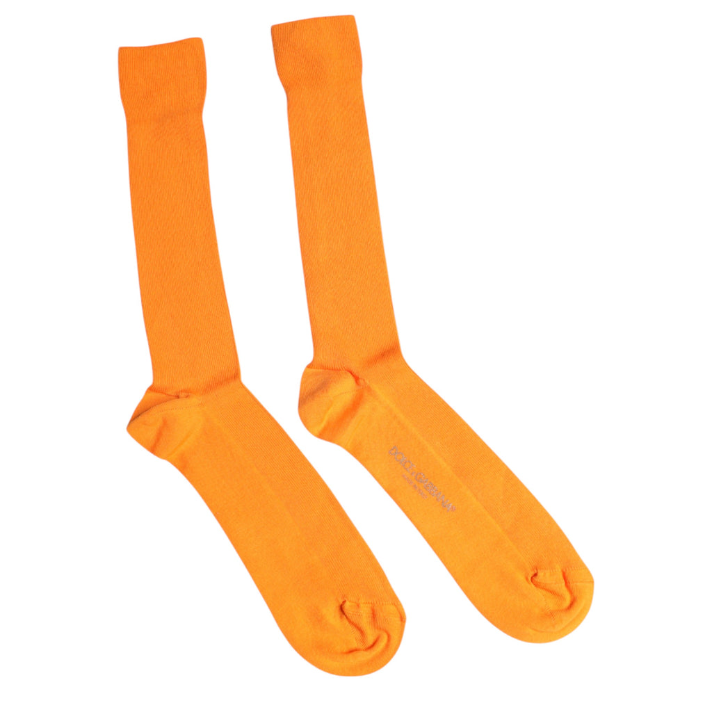 Orangefarbene Wadensocken aus Baumwolle mit Logo