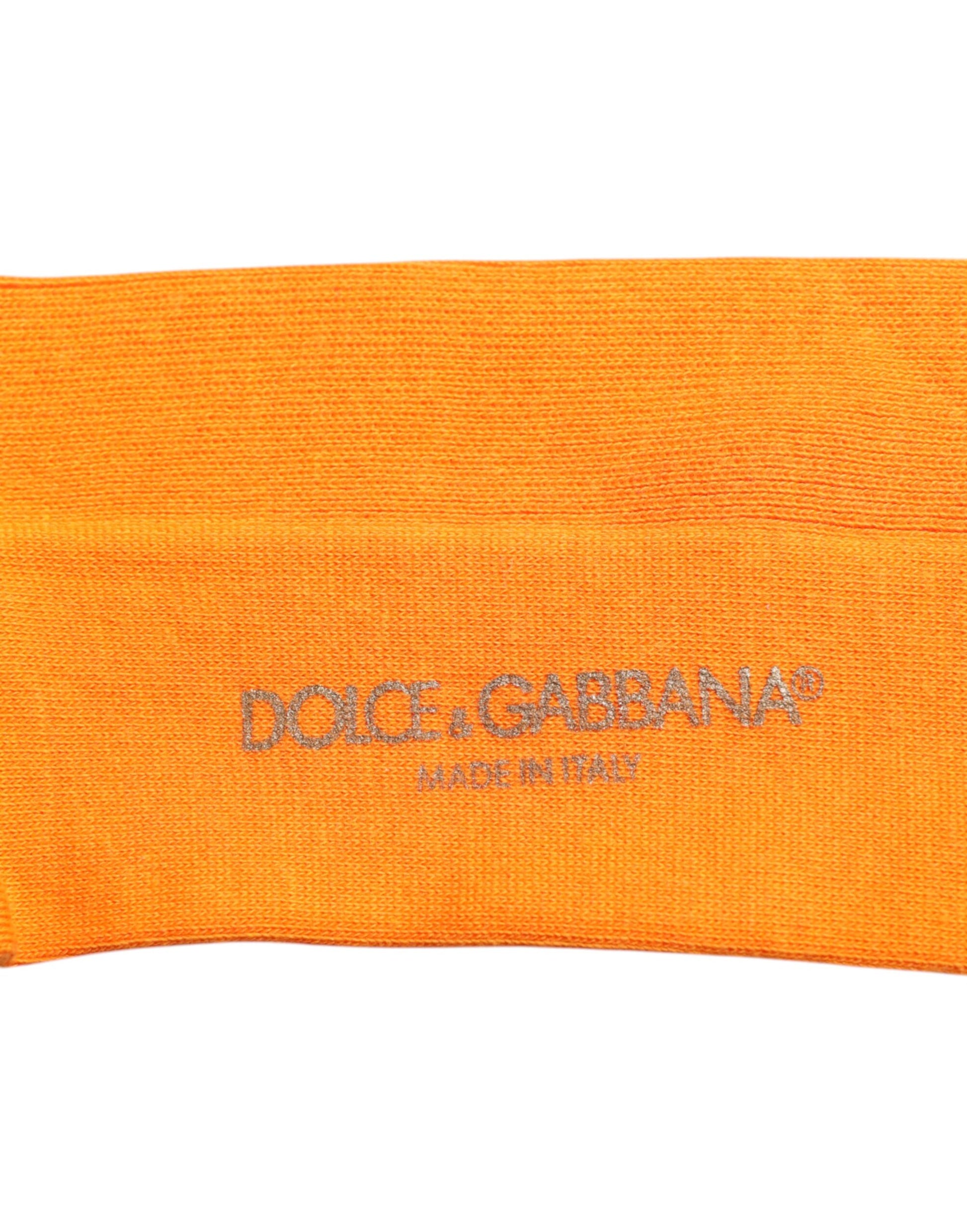Orangefarbene Wadensocken aus Baumwolle mit Logo
