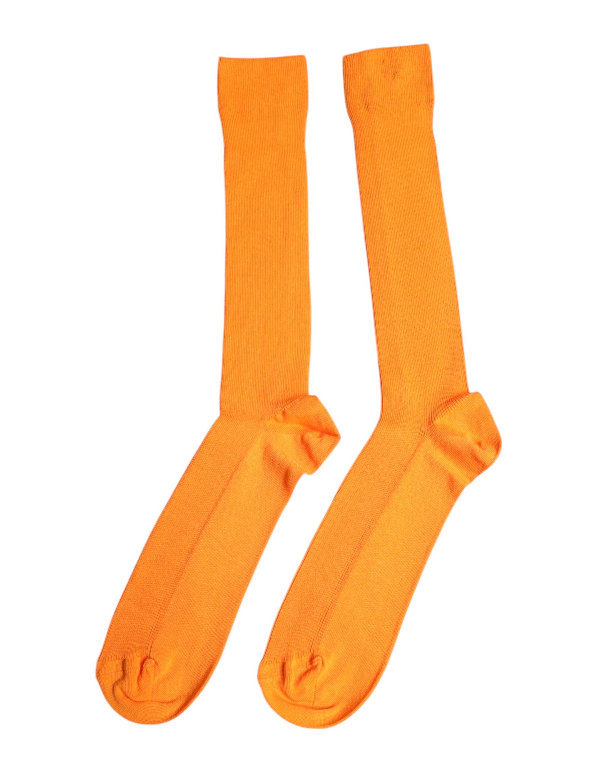 Orangefarbene Wadensocken aus Baumwolle mit Logo