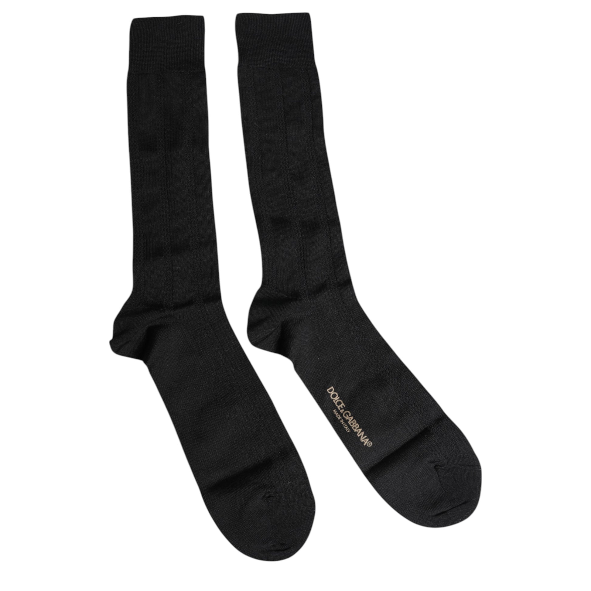 Schwarze Stretch-Socken mit Logo für Herren bis zur Wade