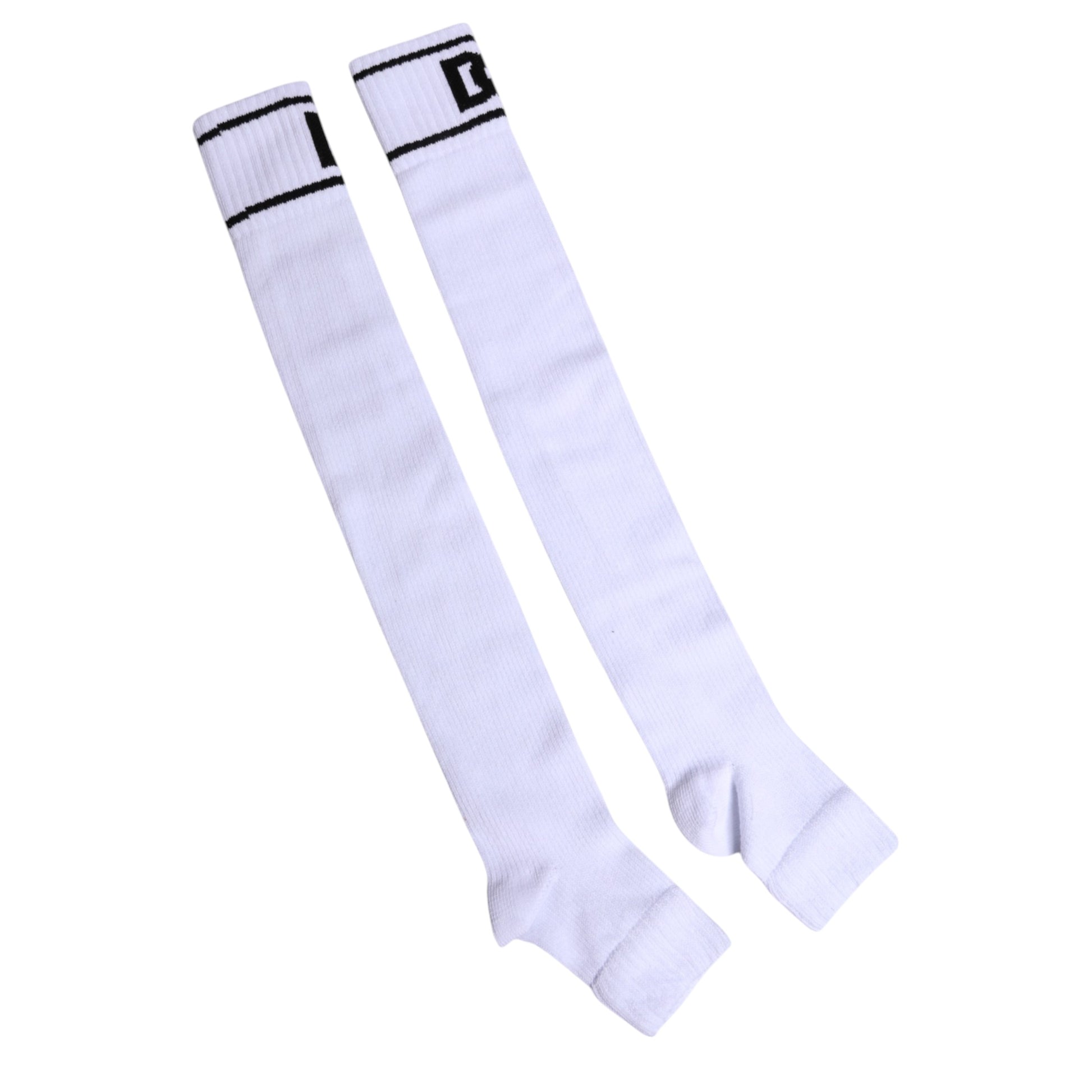 Weiße Socken aus Baumwolle mit offenem Zehenbereich und DG-Logo-Print
