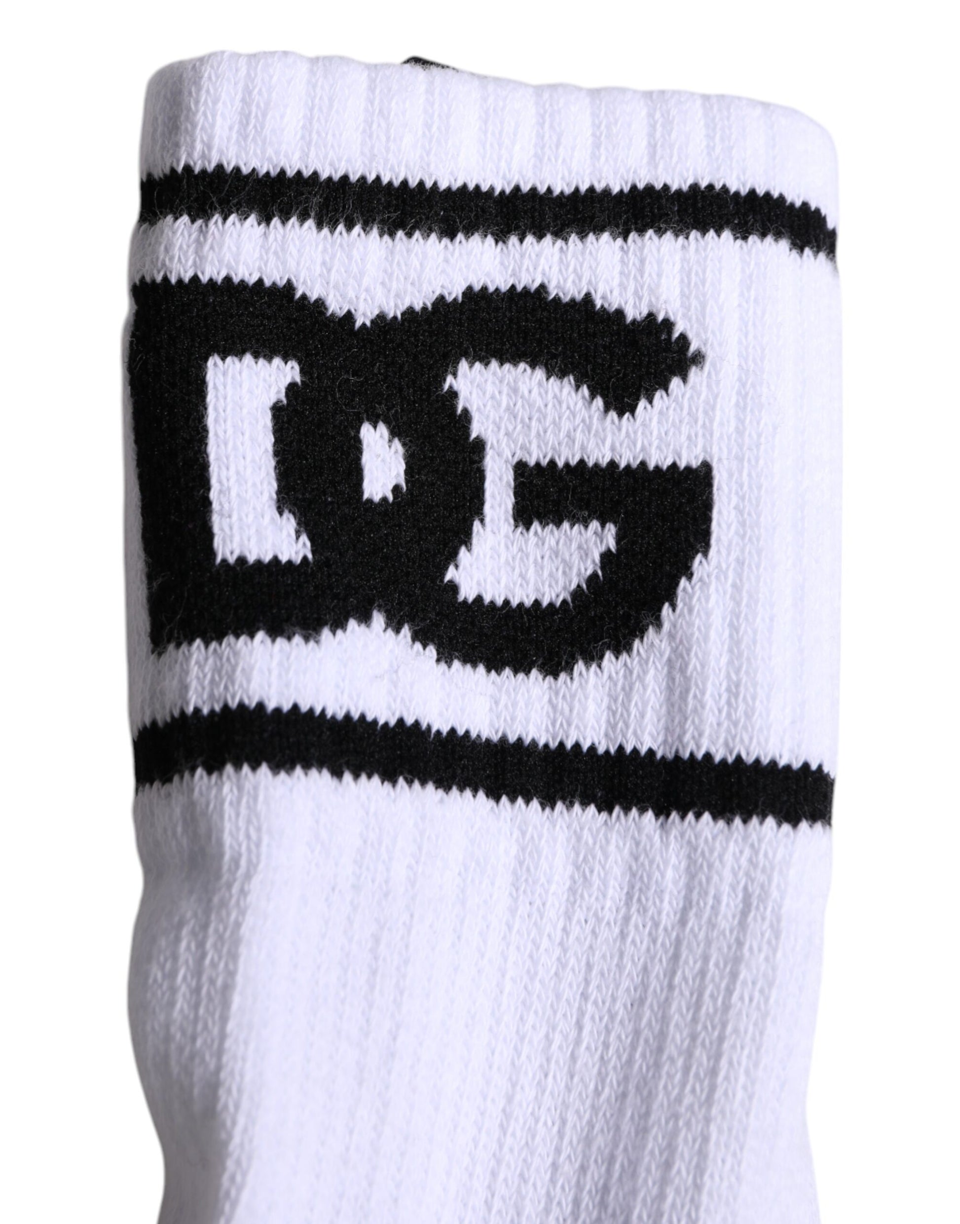 Weiße Socken aus Baumwolle mit offenem Zehenbereich und DG-Logo-Print